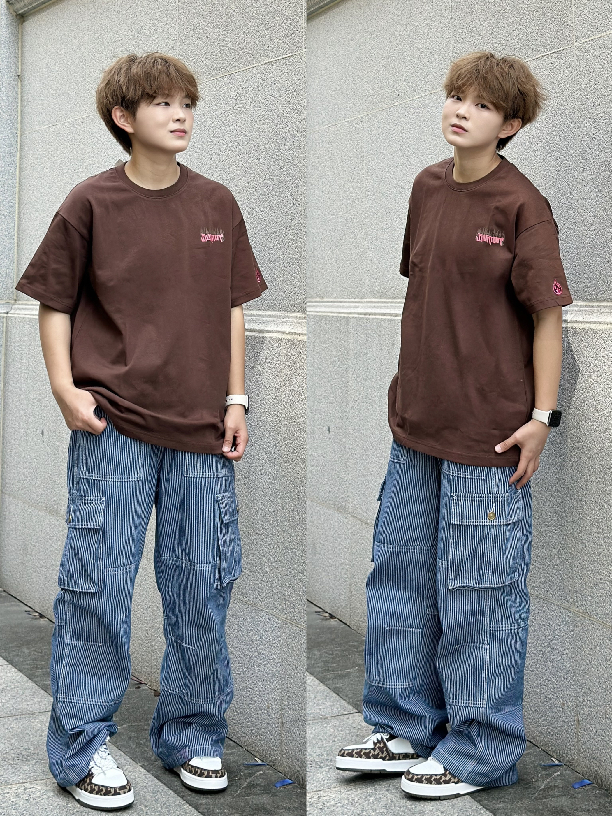ootd | 🟤⚪我宣布蓝棕撞色是真的yyds！！