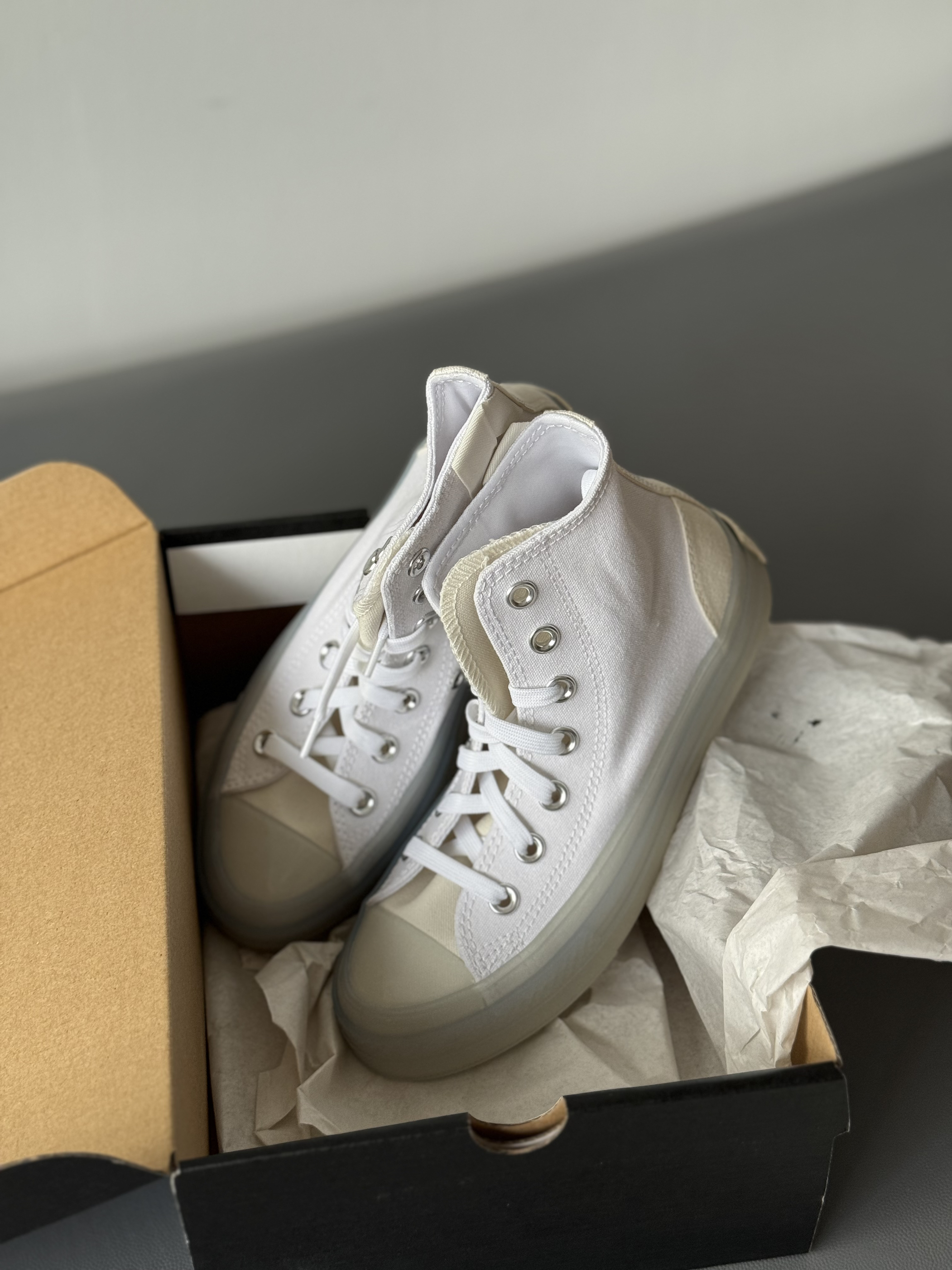 匡威allstar cx超轻果冻底灰白色帆布鞋
