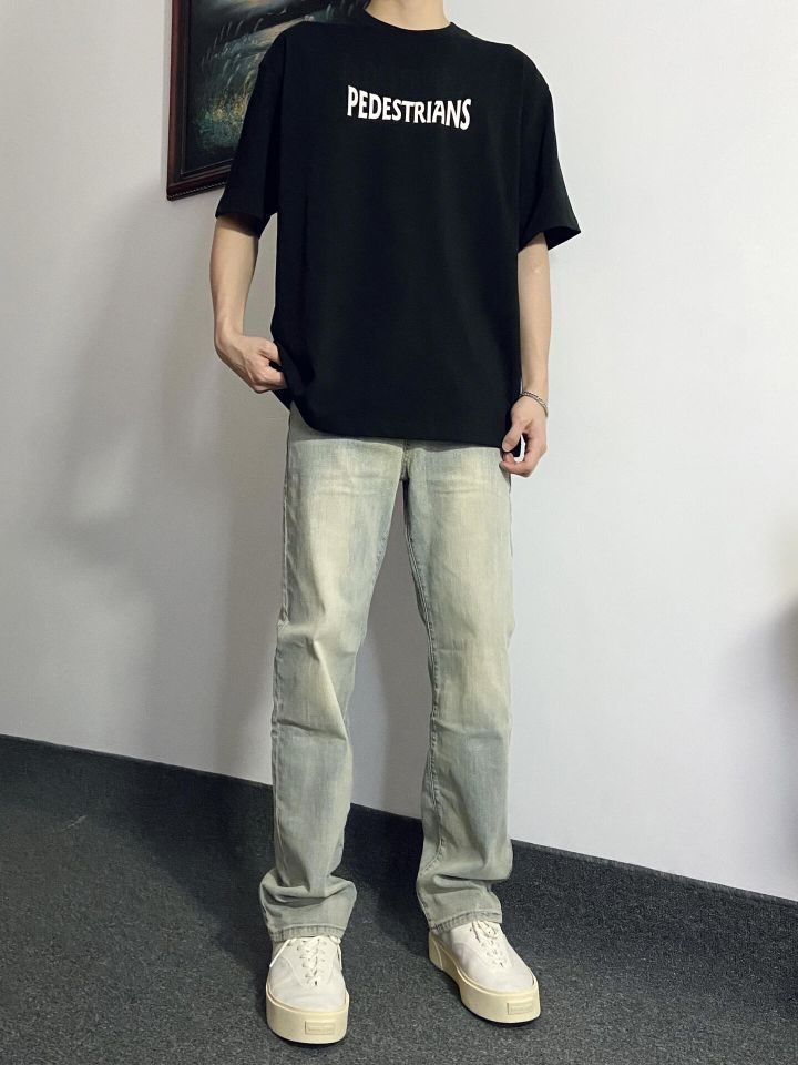 OOTD | 黑色t恤➕黄泥染牛仔裤真的绝❗