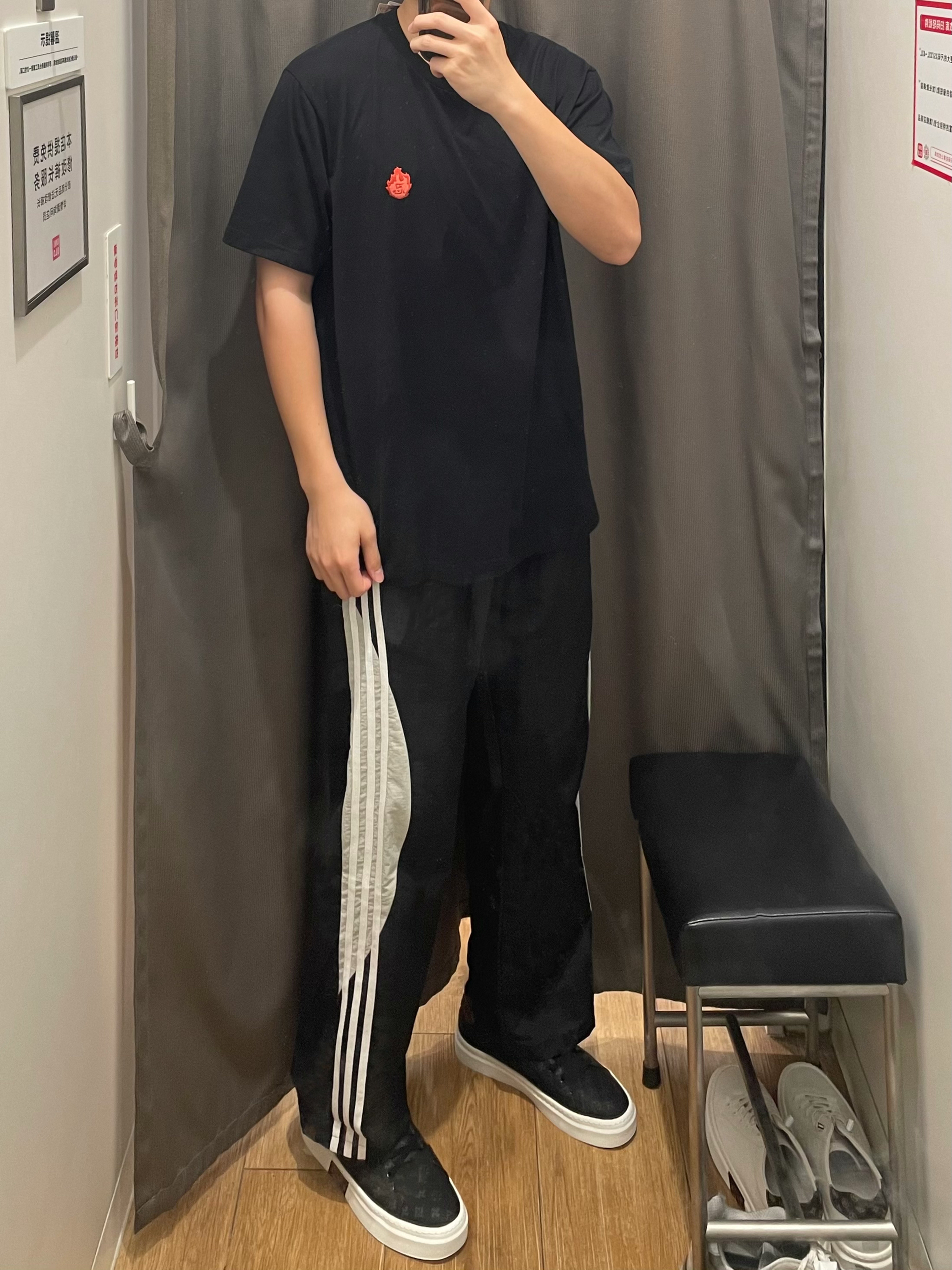 哇塞！！优衣库印花衬衫✖️运动边条纹神裤 绝啦‼️