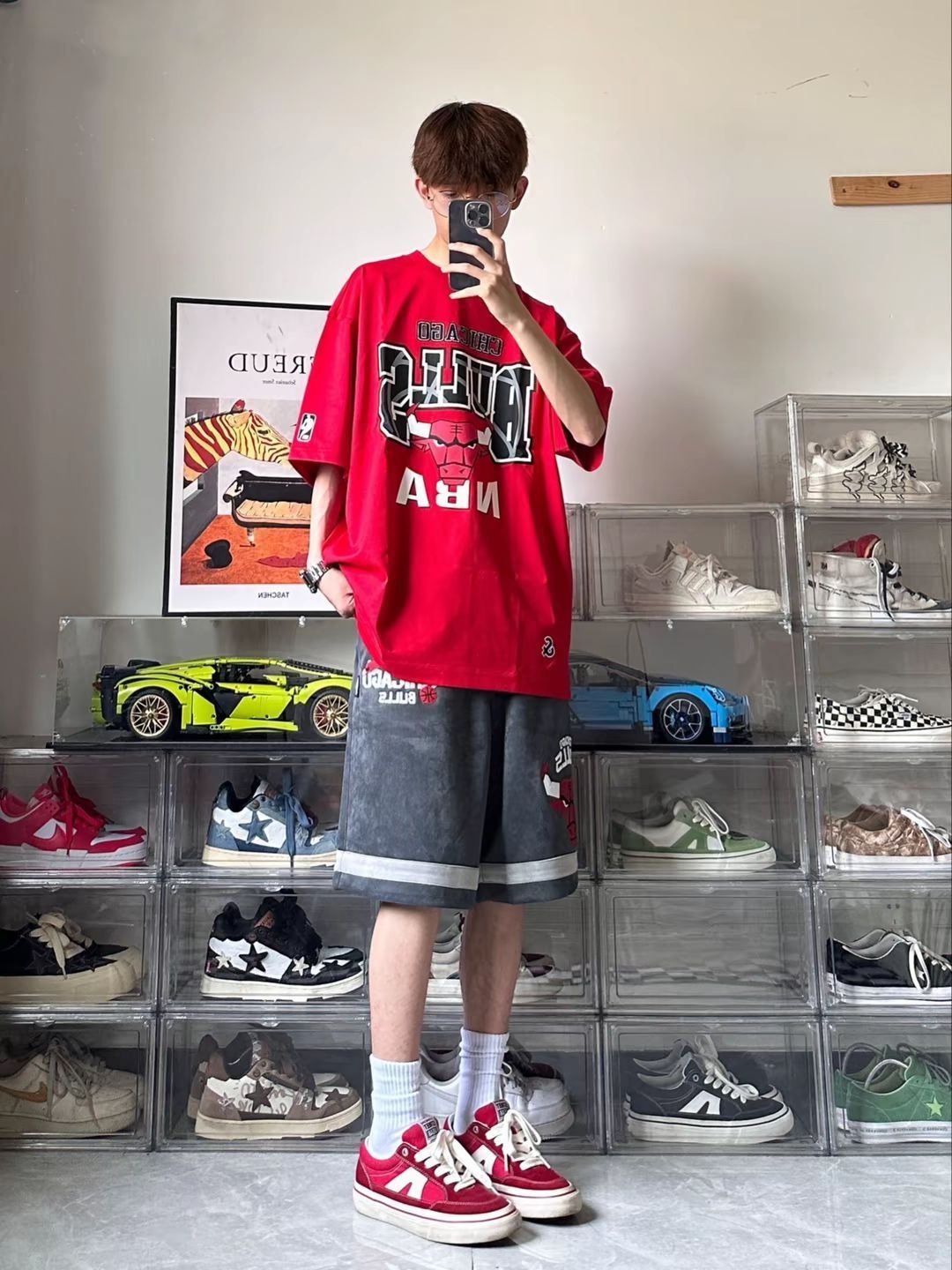 【👕大牌联名系列】潮流炸裂💥的杰克琼斯X NBA联名公牛队短裤👖，不得不说的绝美潮流碰撞