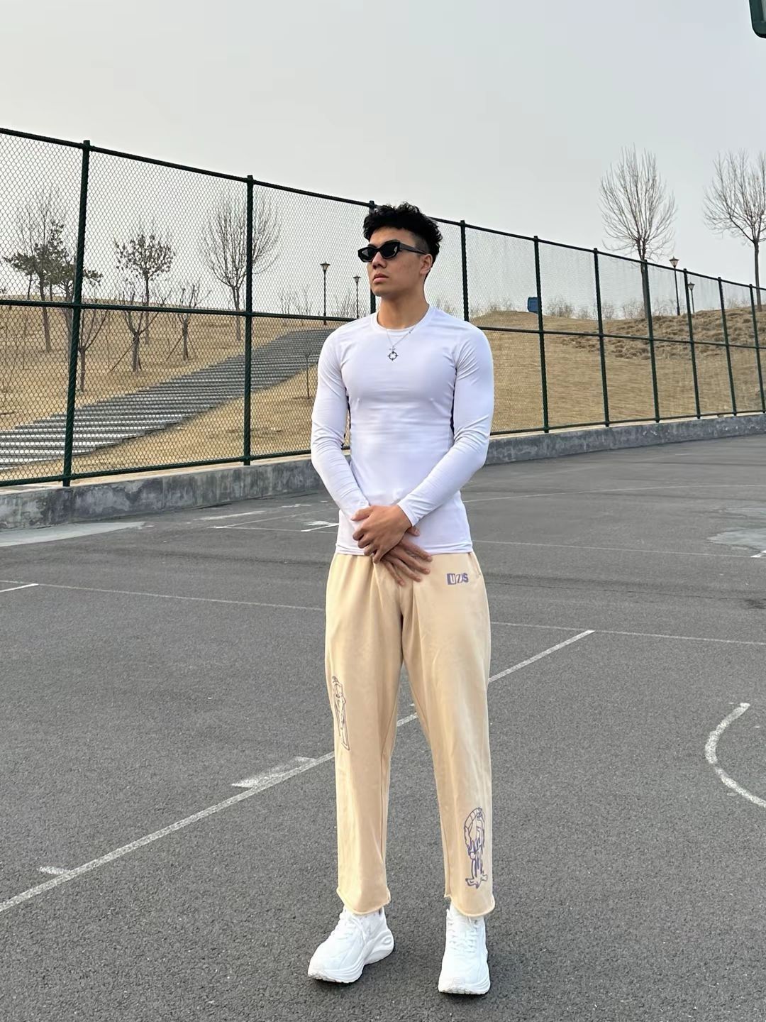 🔥有志者~印花图案画意直筒美式透气系带运动长裤👖