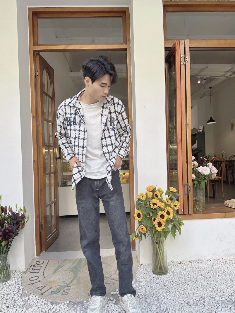 黑皮男生一定要试试格子棉服！！