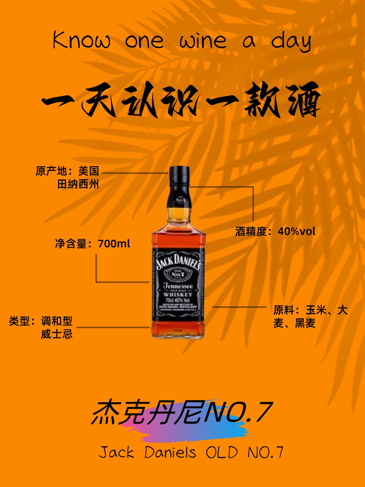 一天认识一款酒｜杰克丹尼·NO.7