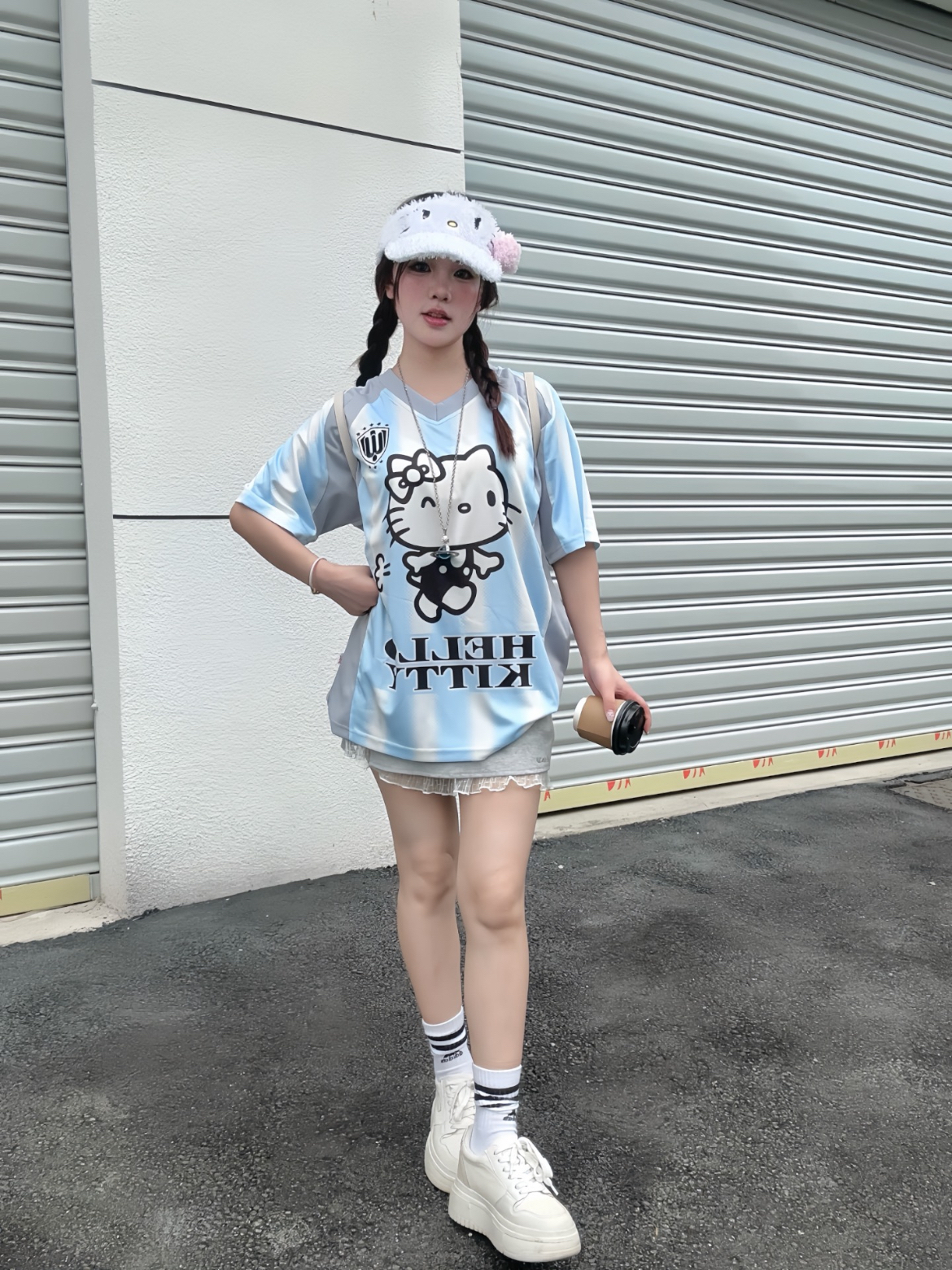 WHOOSIS 可爱的球衣风T恤