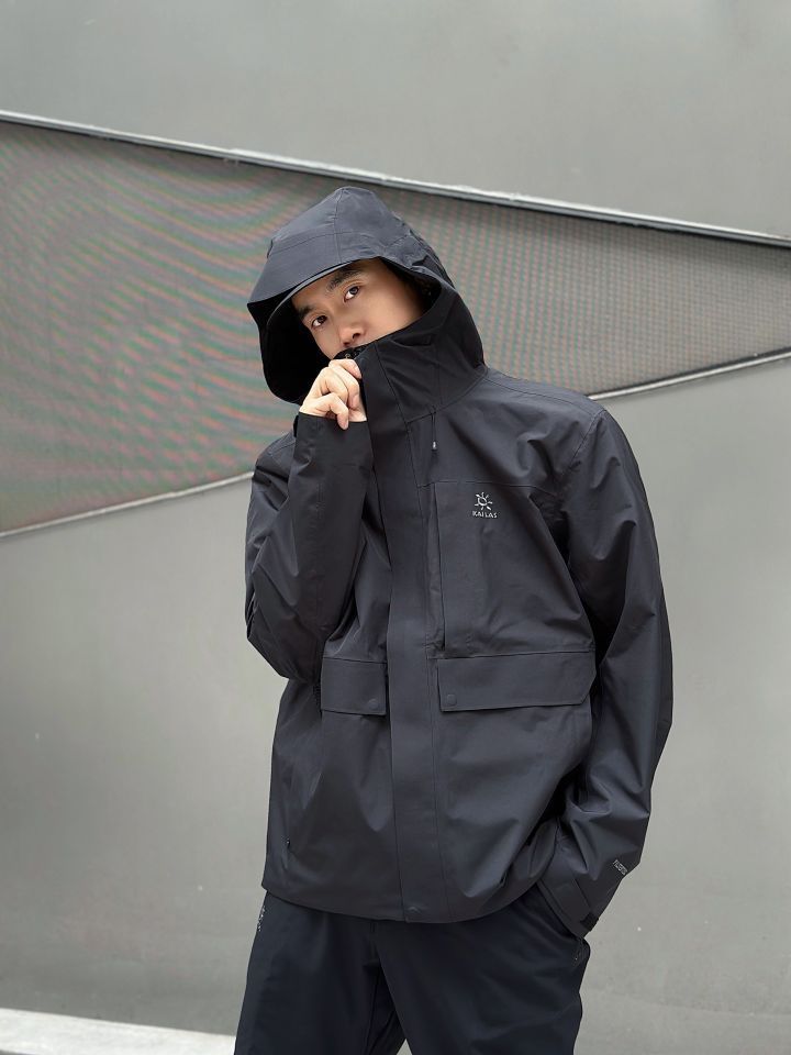 户外机能风ootd，all black太帅气了！