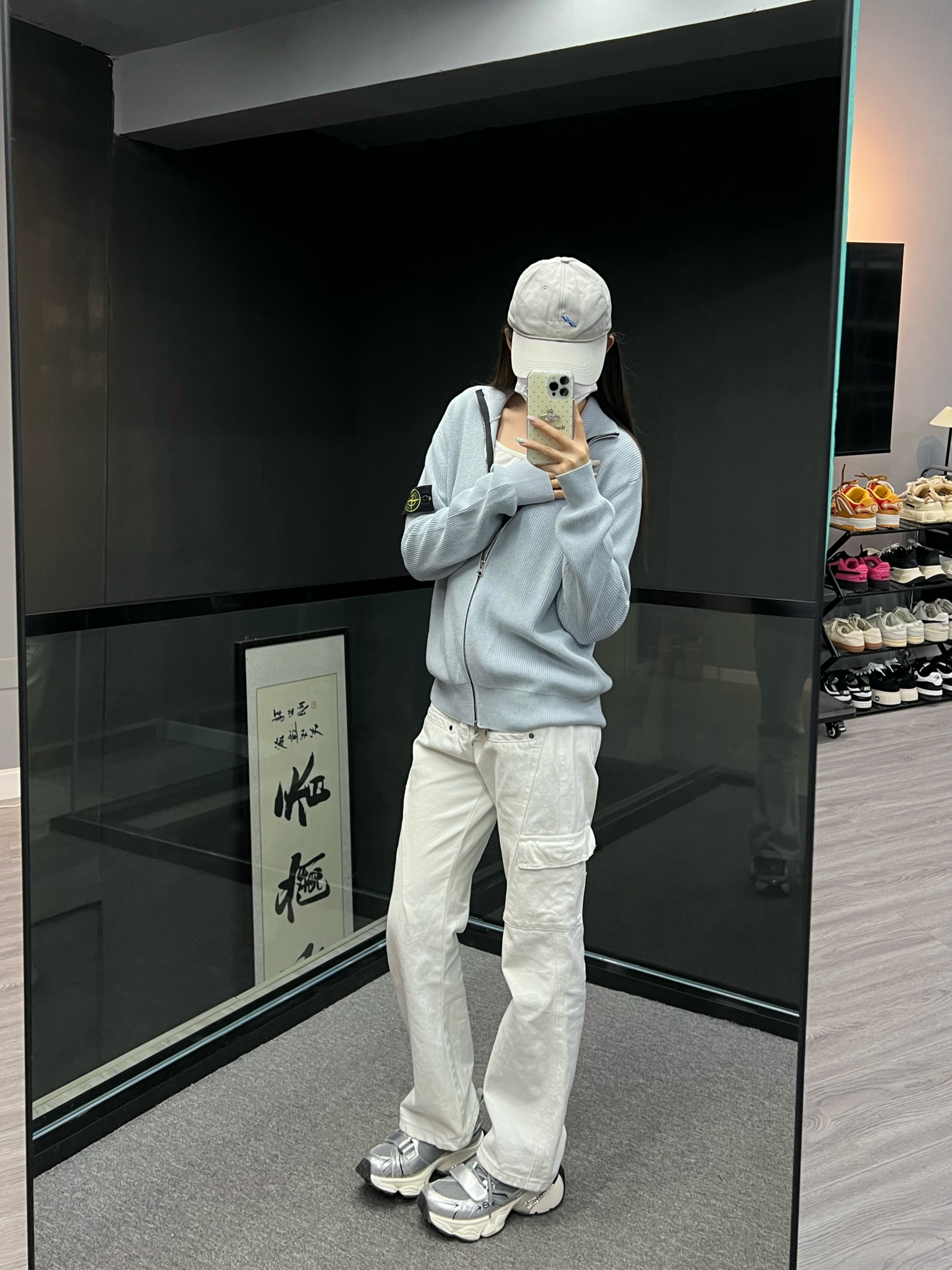 清爽冰霜蓝开衫➕显瘦直筒裤 get韩系清冷风🎐