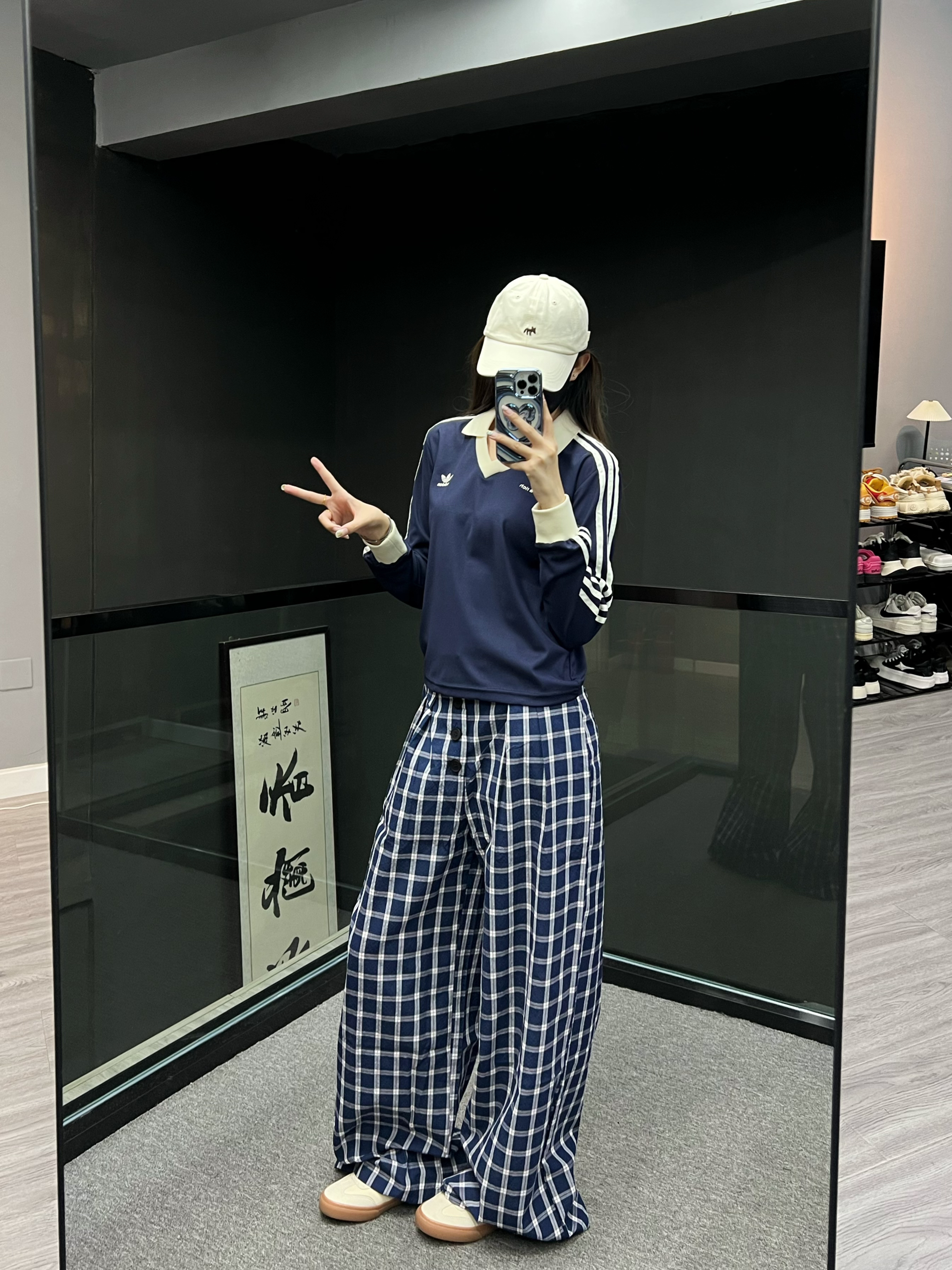 阿迪polo➕露思同款格子裤 松弛感拉满～