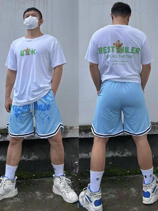 OOTD｜💙💙粗腿男生的蓝色运动短裤