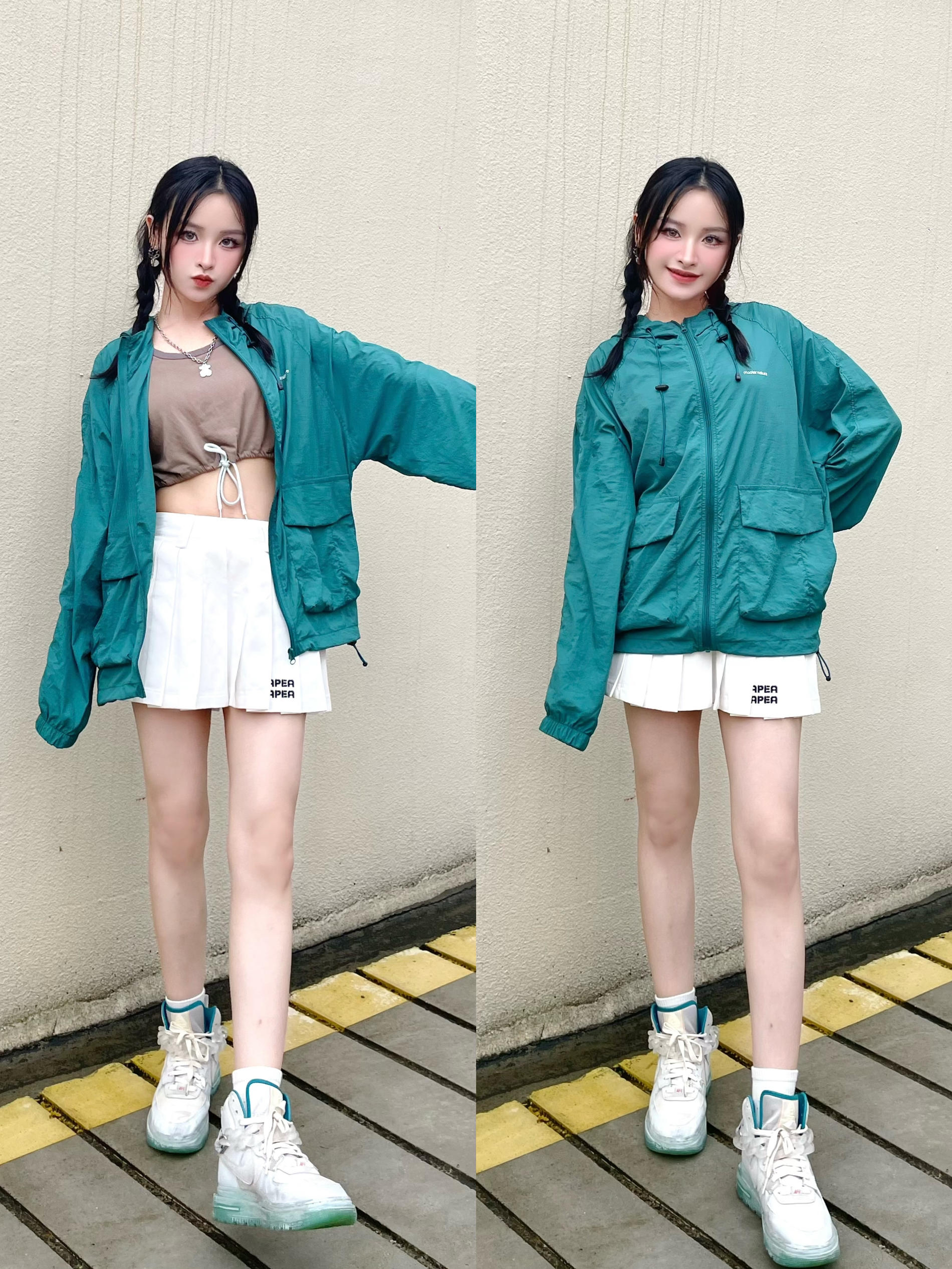 秋日高能感穿搭❇️绿色好有生命力！