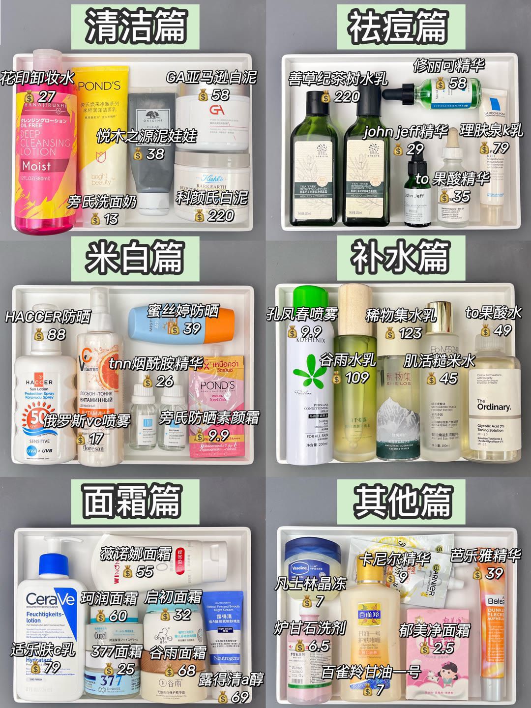 贫民窟女孩的宝藏护肤品合集，快来艾特你的小伙伴来看看吧