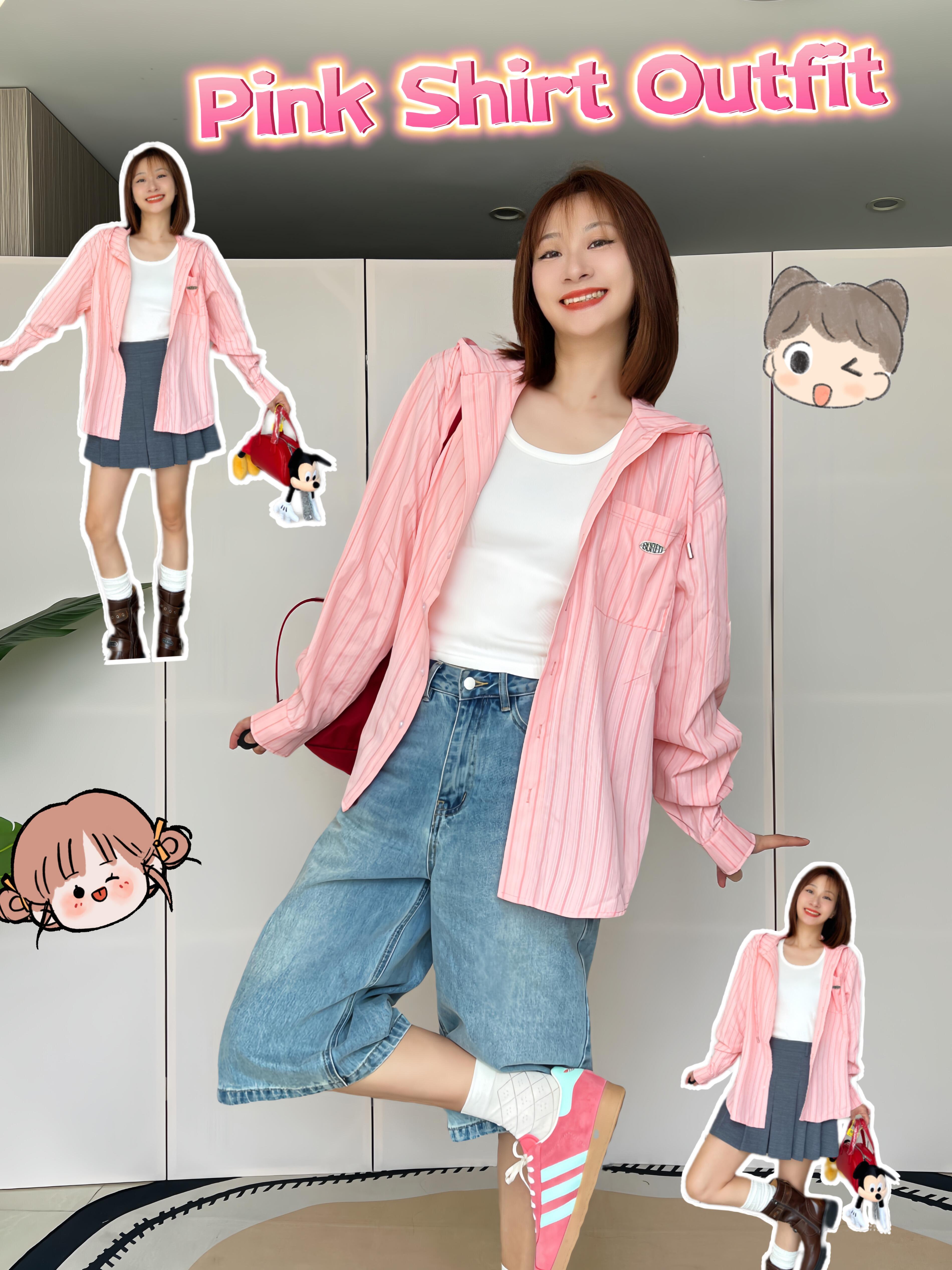 秋日穿搭指南|粉色衬衣真的太少女心啦！
