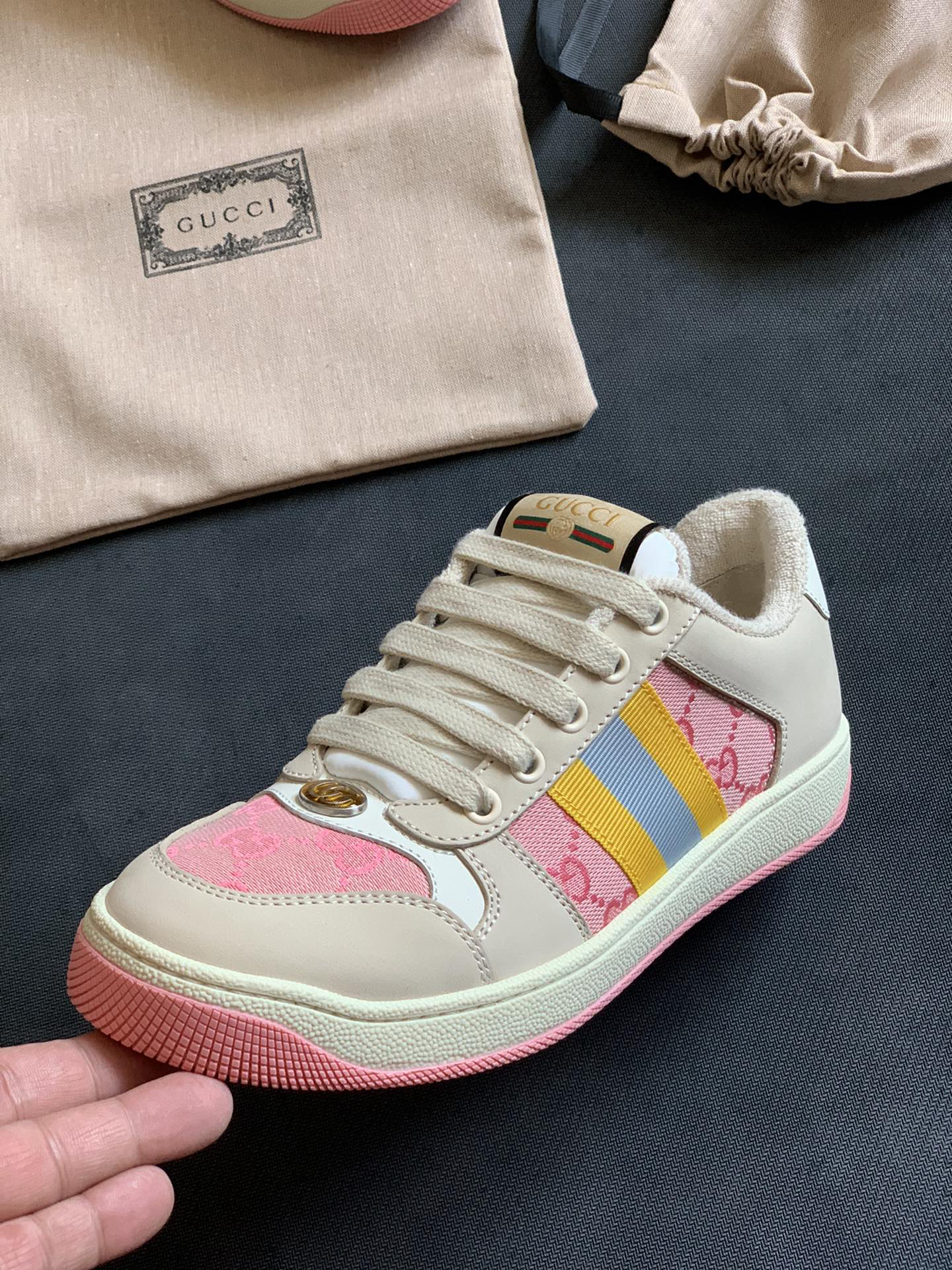 🥰Gucci Screener 经典复古 减震 帆布 脏脏鞋!!!好看好看!!👀👀👀