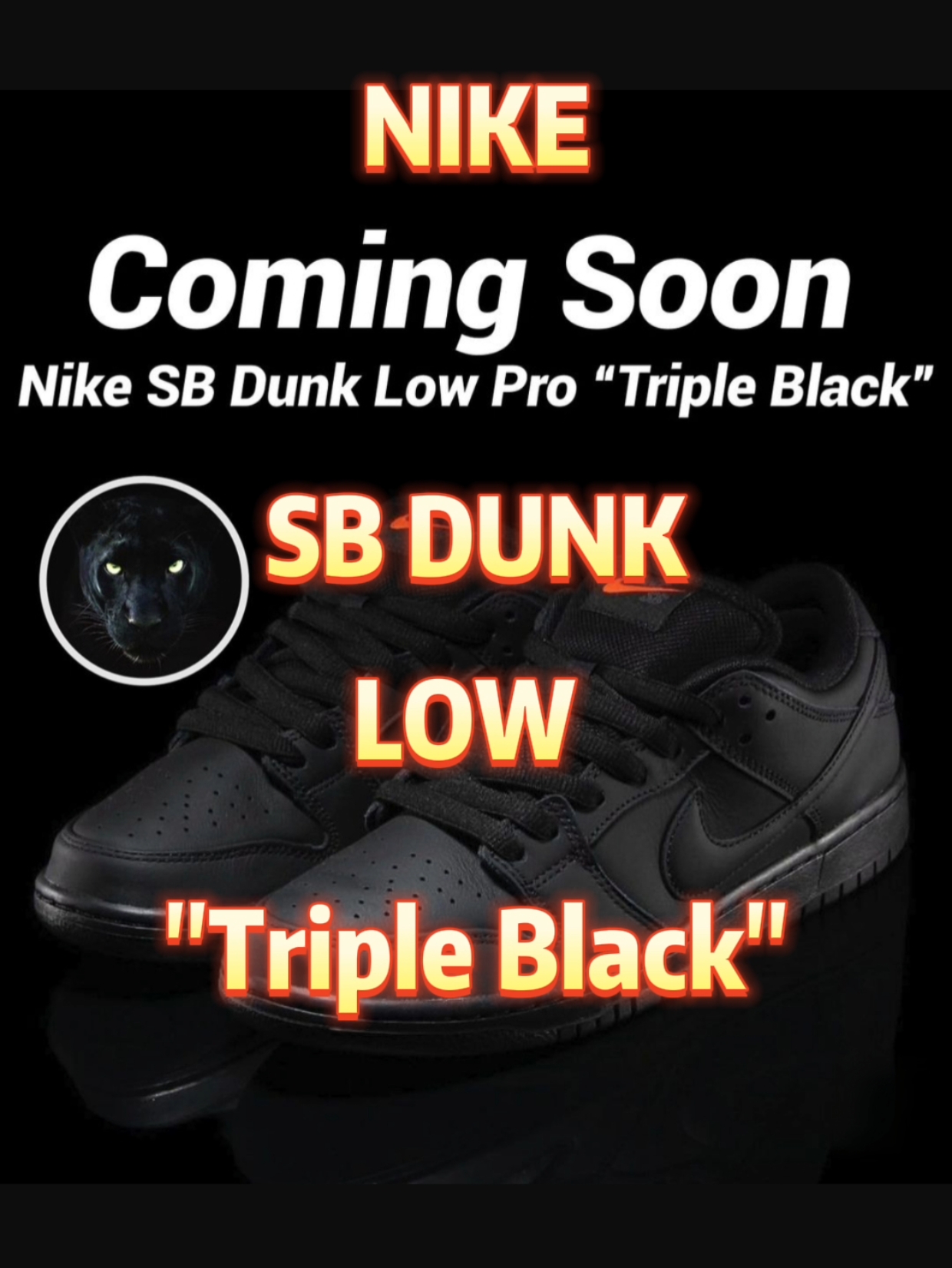 📝【球鞋资讯】SB Dunk Triple Black，🥷黑
武士的颜值不必多说❗️