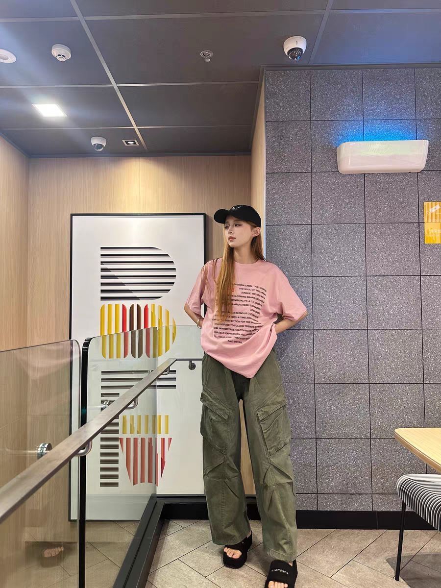 💃 美爆了！你一定要看的RASP 纯色美式多口袋阔腿直筒工装长裤！🛍️