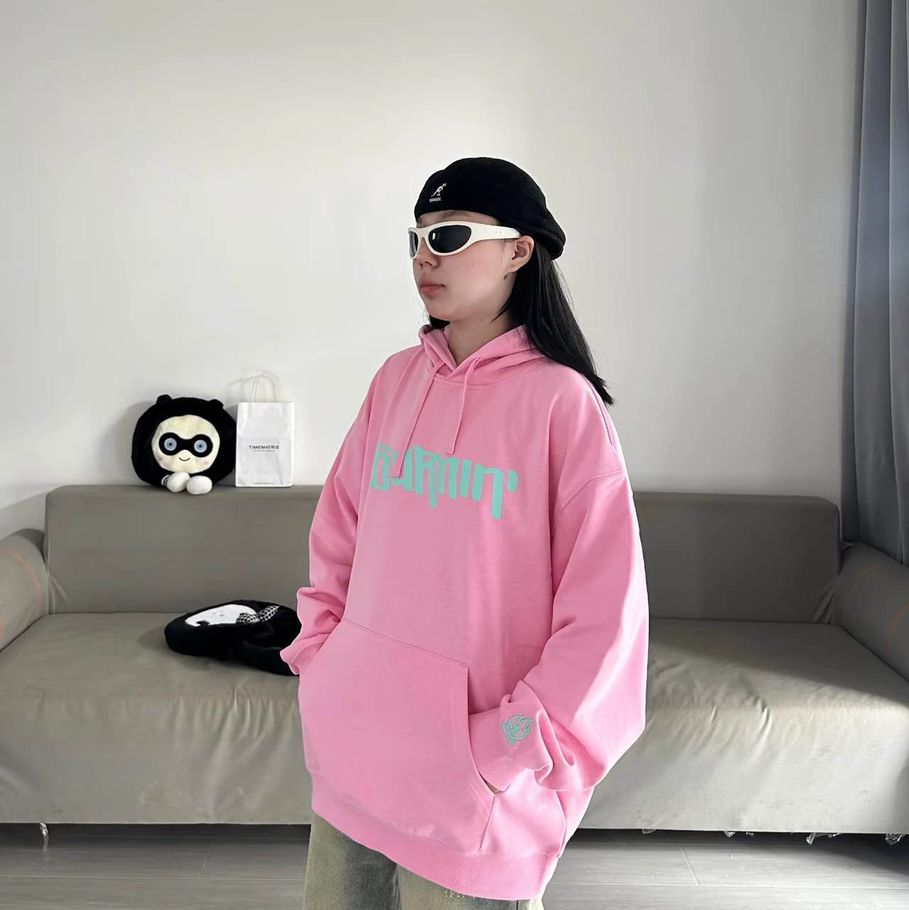 OOTD  I 美式粉色连帽卫衣