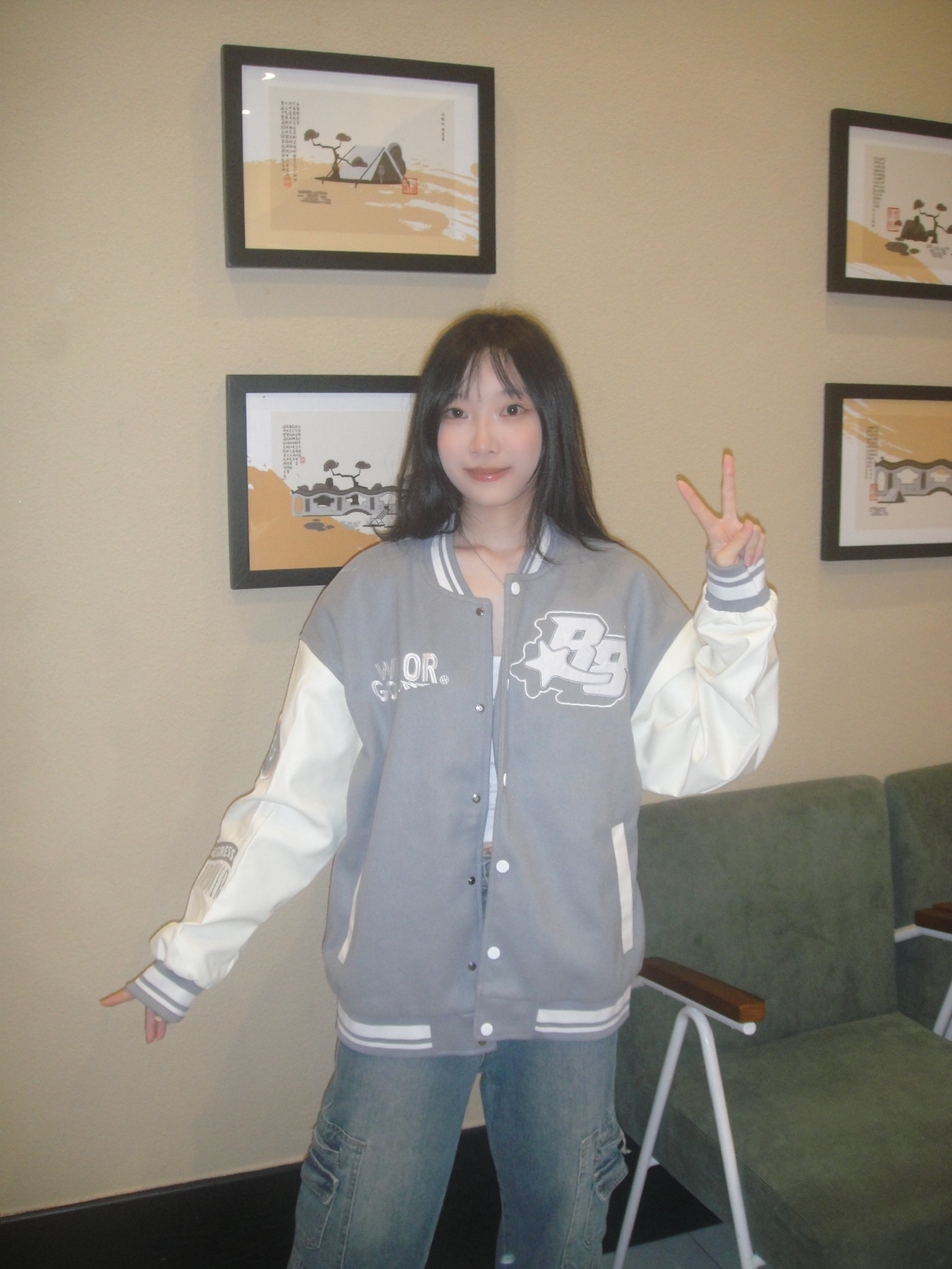 今日look  美式棒球服