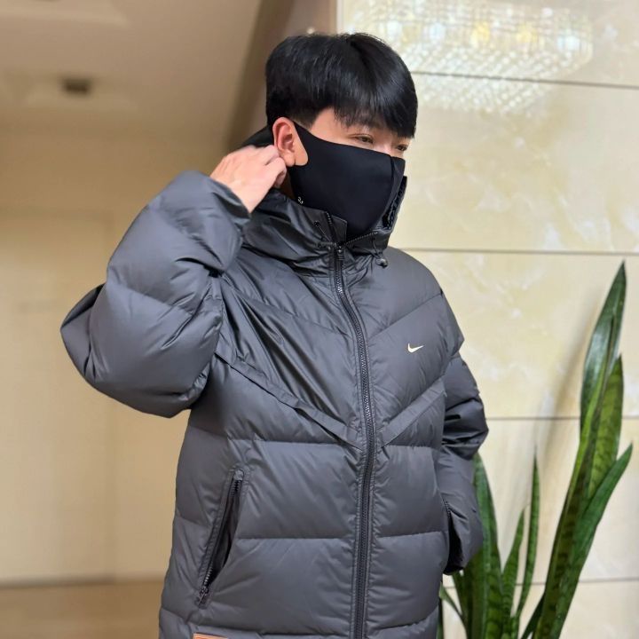 💥炸裂种草！耐克涤纶防风防泼水拉链落肩袖连帽鸭绒羽绒服，简直太惊艳了！🌟