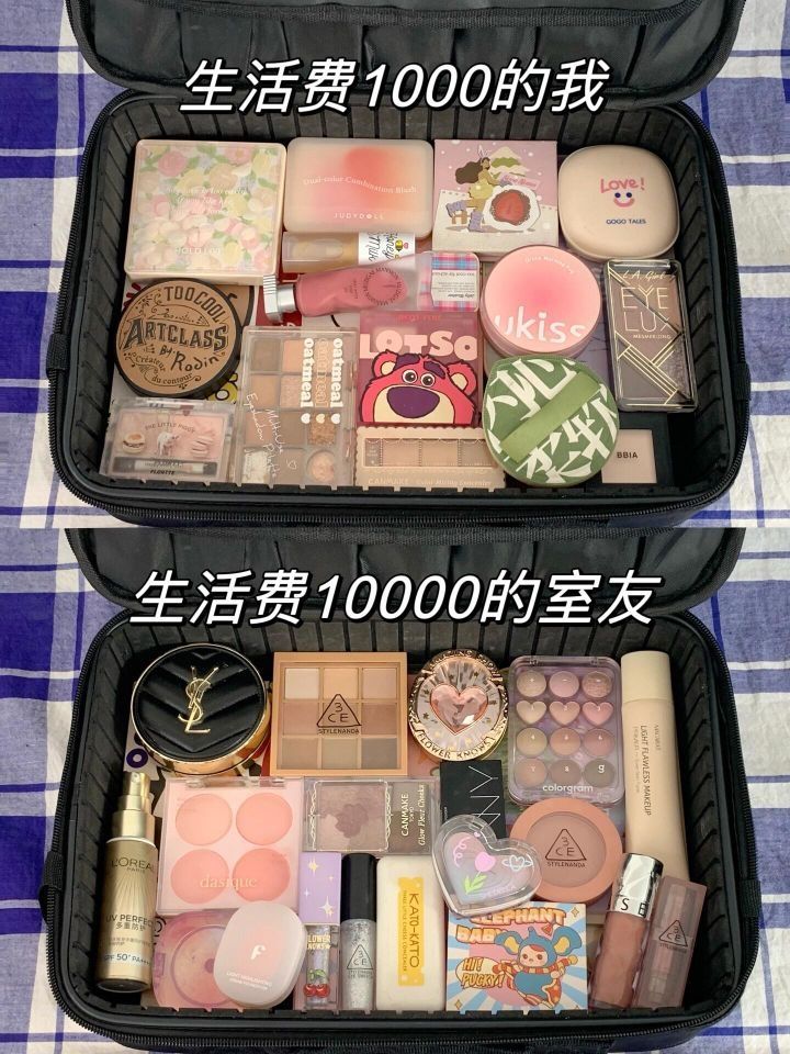 突然发现我和富婆室友的化妆品差距。。