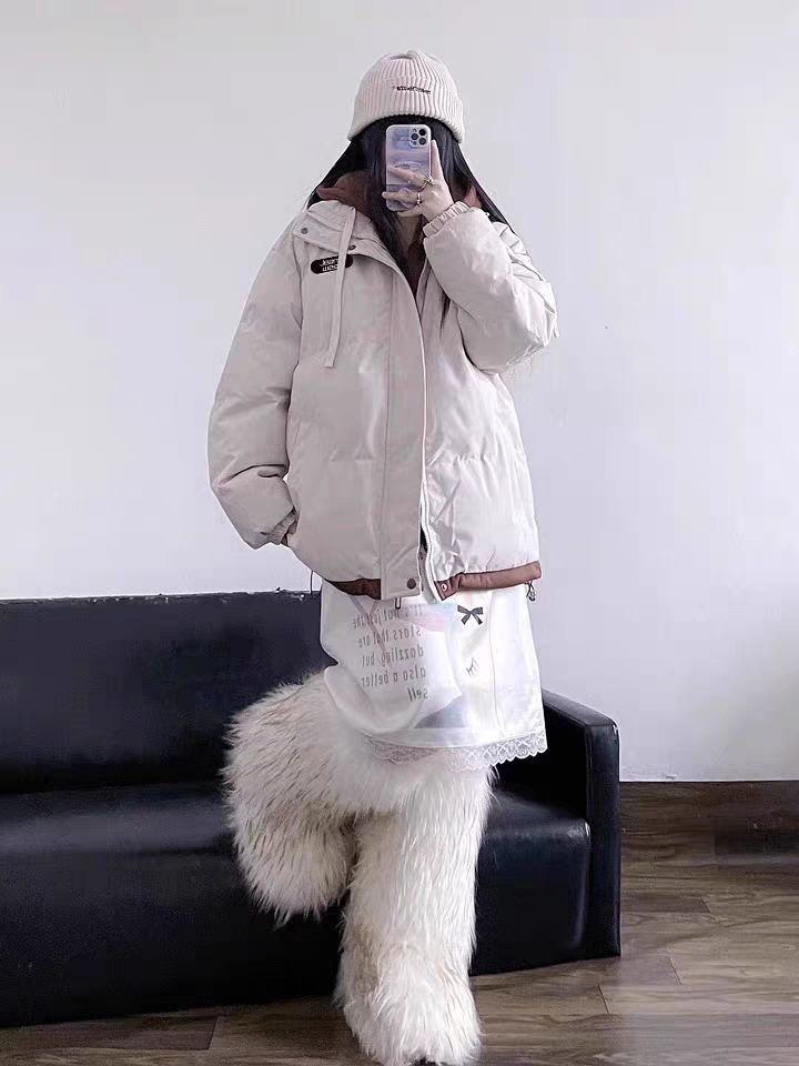 真维斯学院风防风保暖假两件连帽加绒加厚羽绒棉棉服，让你秒变潮人！