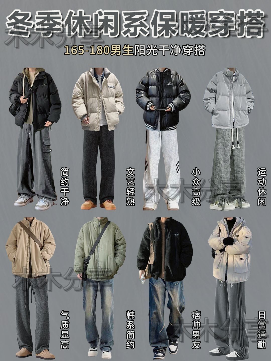 男生冬季系列穿搭|阳光干净保暖休闲风