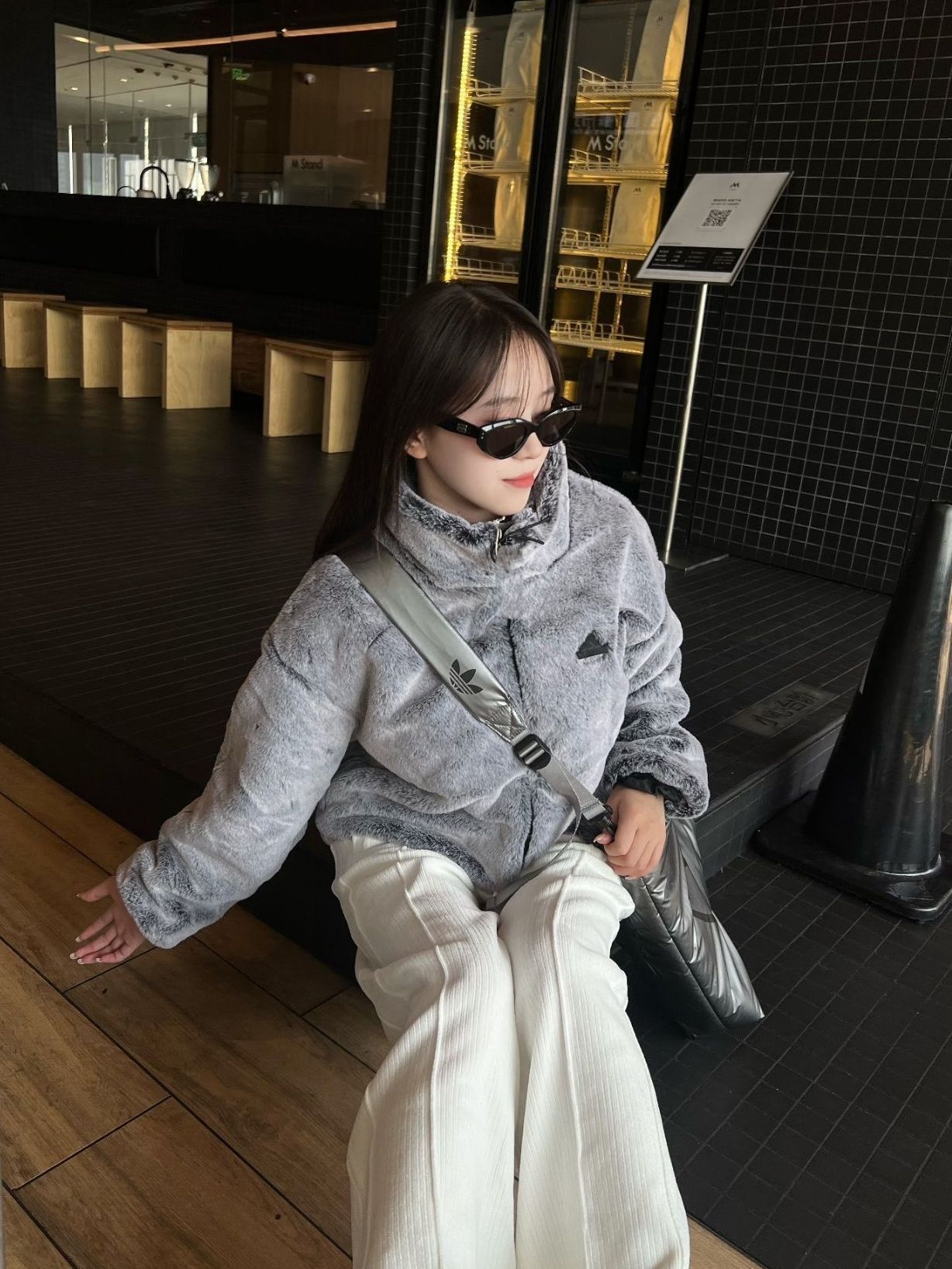 舒适运动休闲毛毛长袖绒#外套adidas