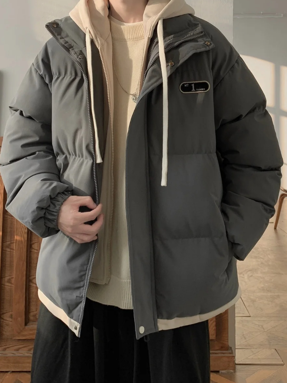 Jeanswest 实用又超高颜值的假两件棉服