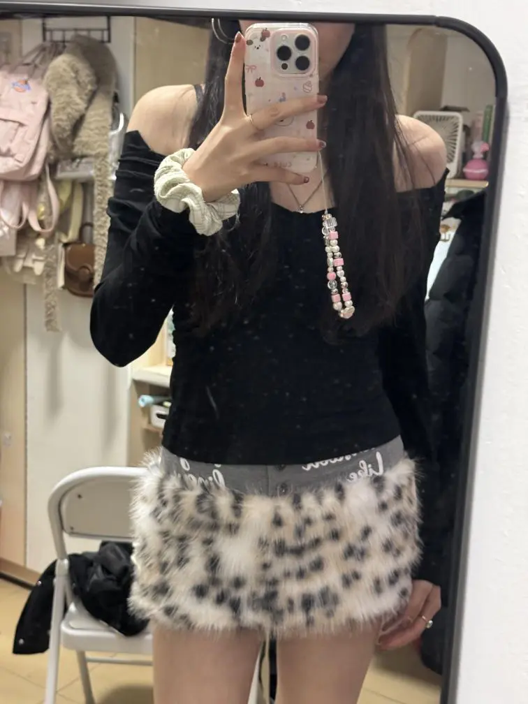 早古毛毛豹纹短裙拿下 谁这么会买啊🫣