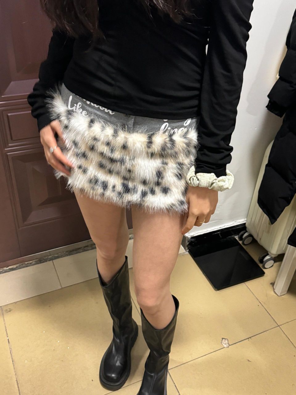 早古毛毛豹纹短裙拿下 谁这么会买啊🫣