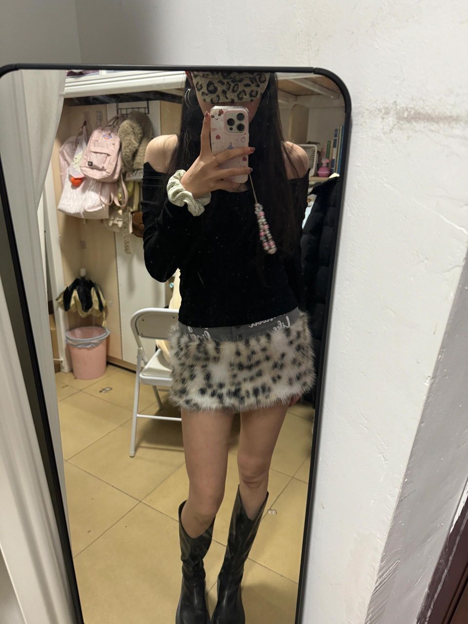 早古毛毛豹纹短裙拿下 谁这么会买啊🫣