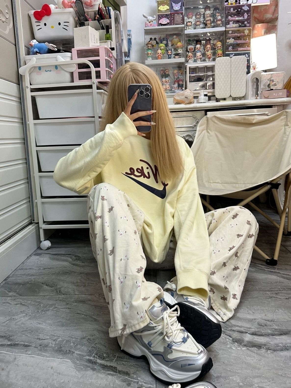 卫衣+牛仔裤+老爹鞋💯