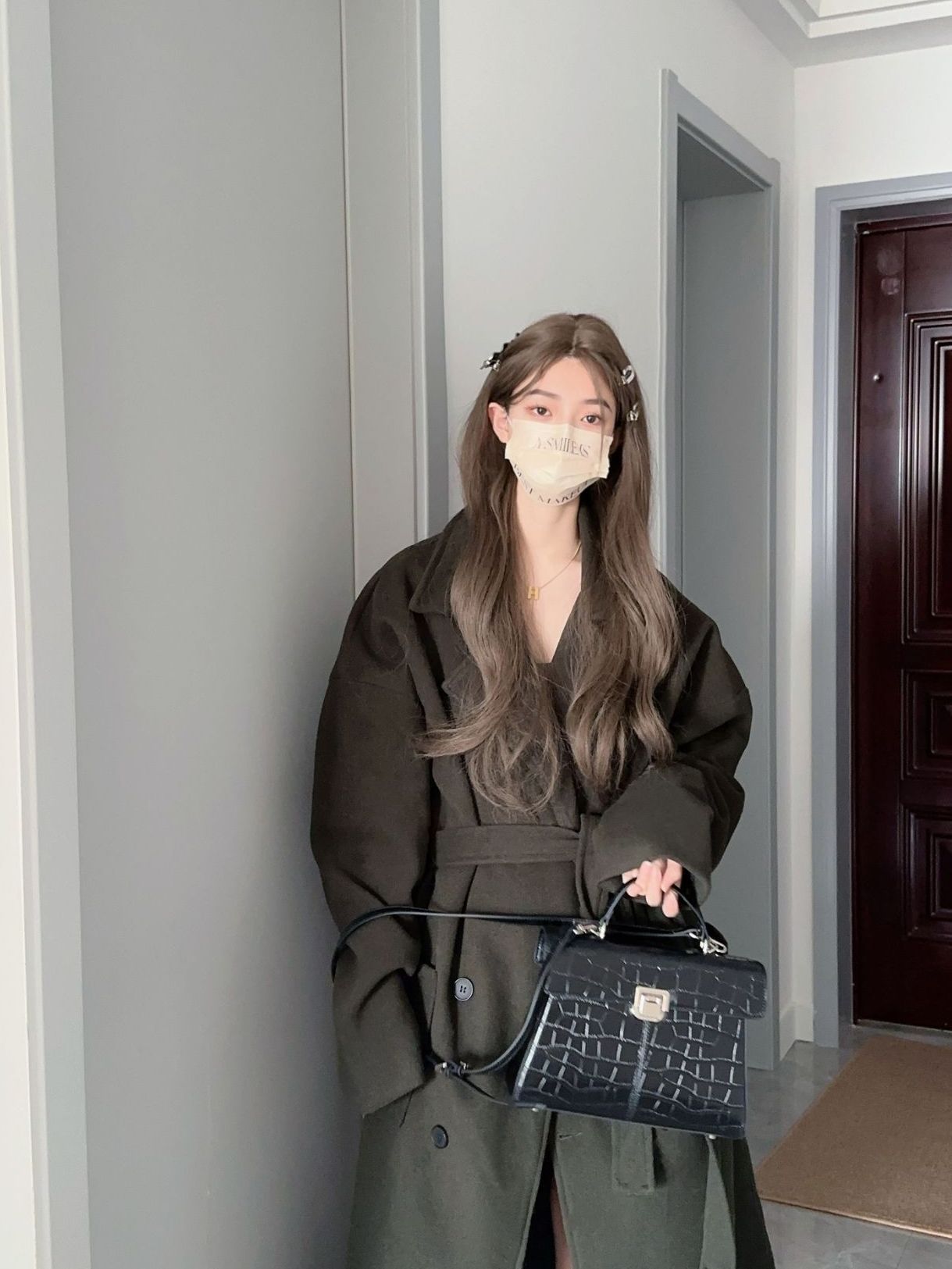 ootd|去年买的绿色大衣今年还是很喜欢!!