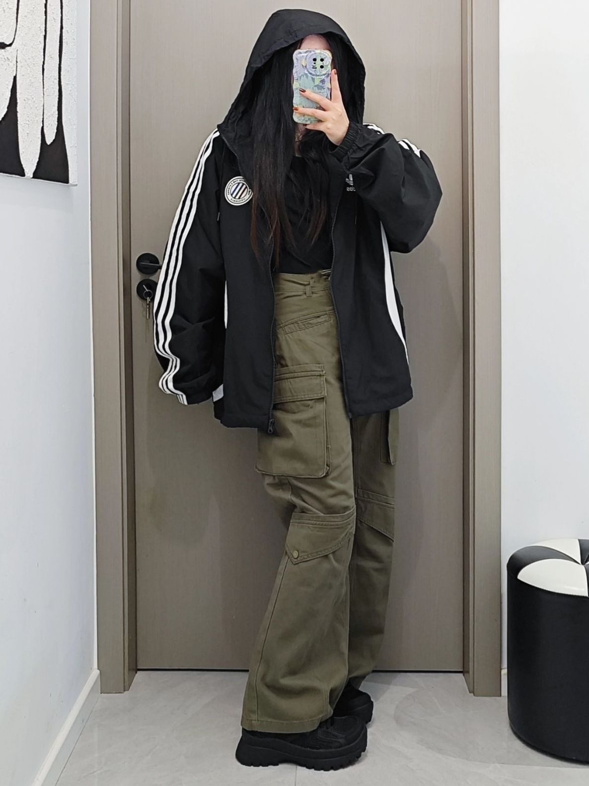 OOTD/赛车服外套配上工装裤尊嘟帅~