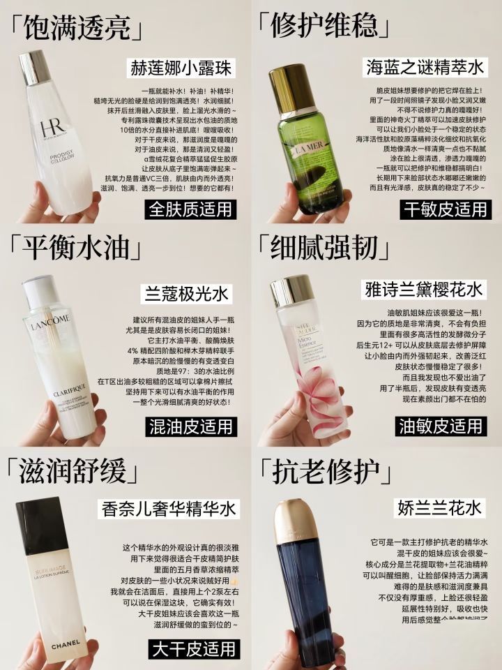 精华水水重生之—不同肤质到底该怎么选