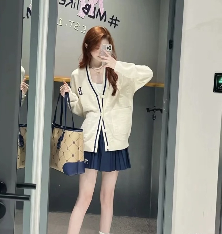 MLB白色开衫超级好看