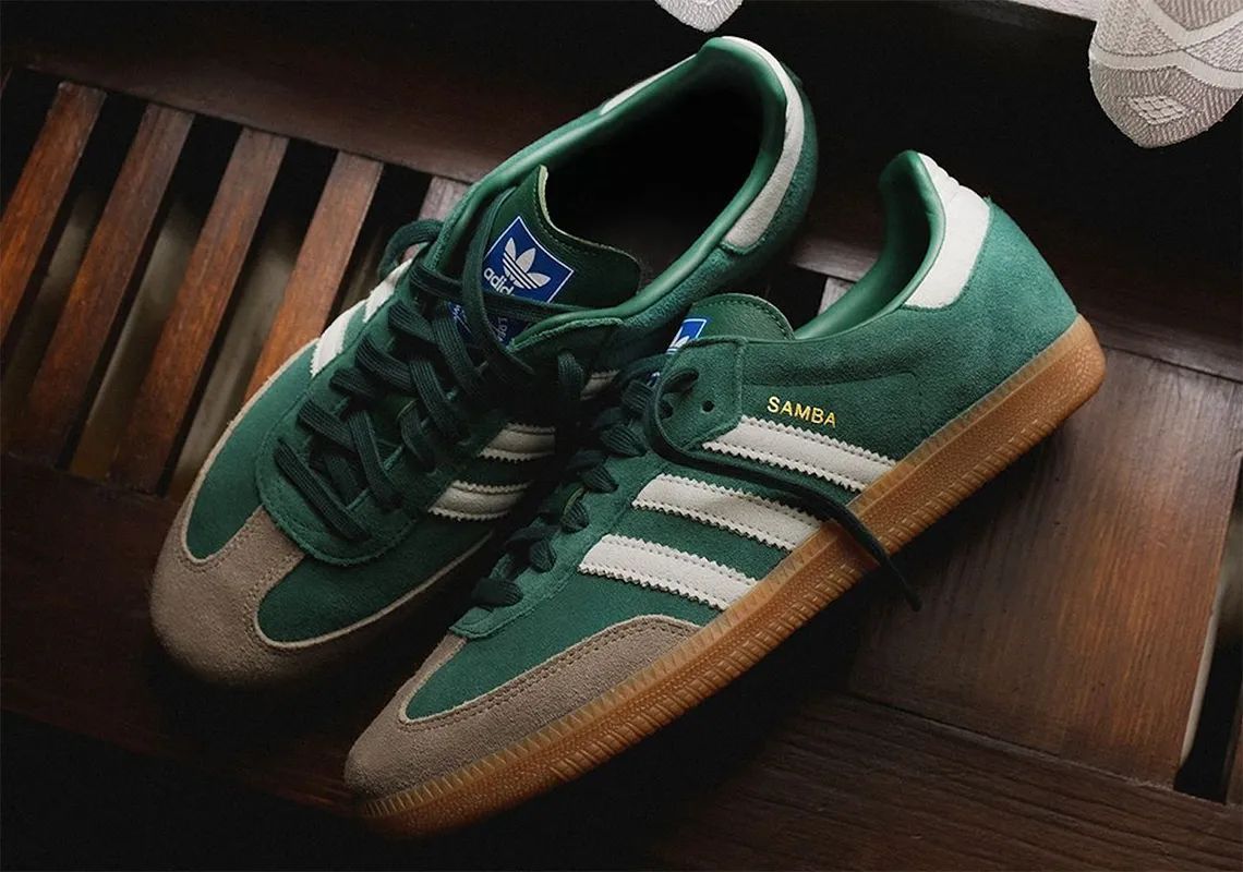 adidas经典鞋款Samba元祖版"粉笔绿"配色补货通告