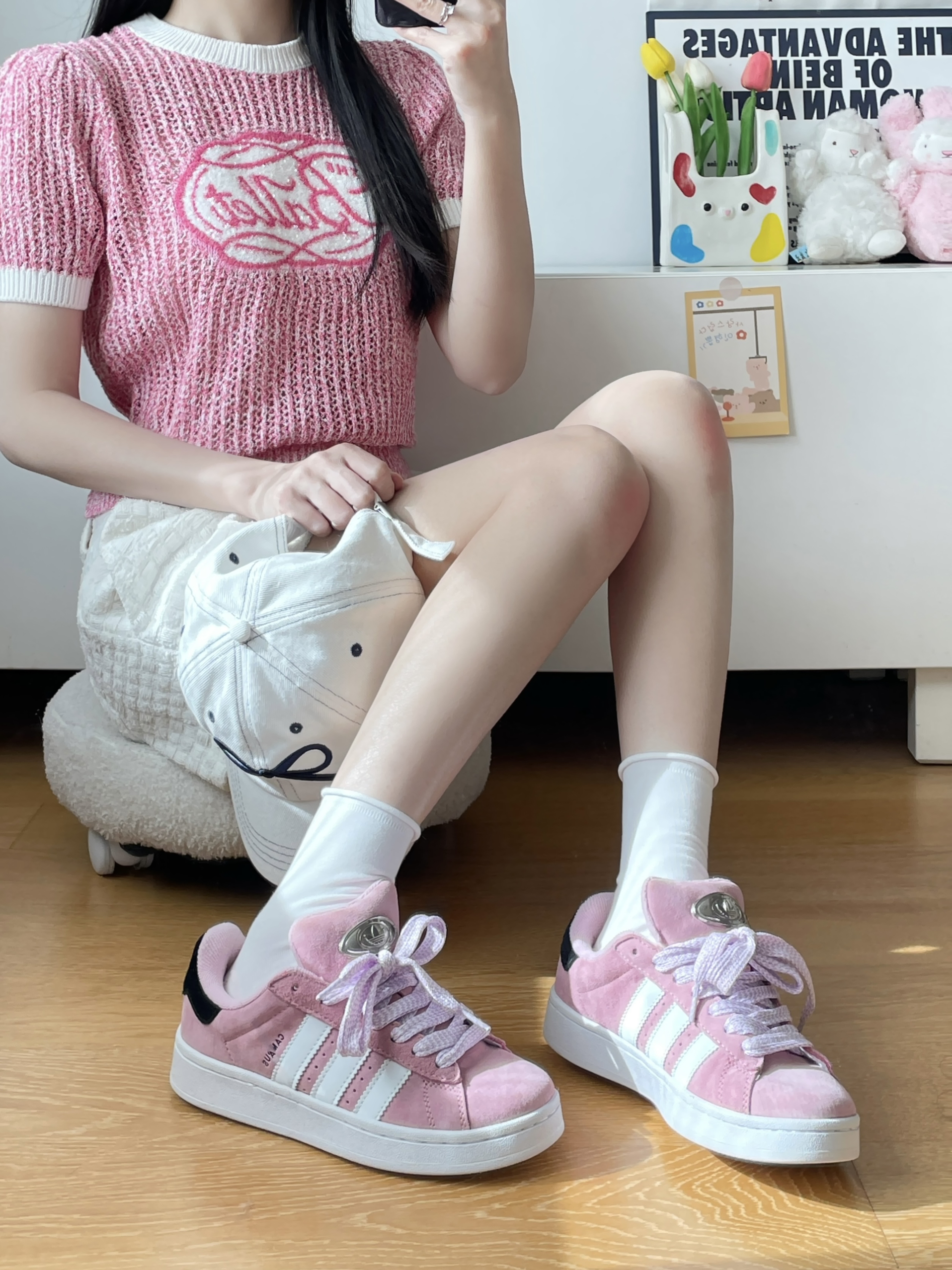 🍓韩气少女感！粉色针织这么穿好温柔～