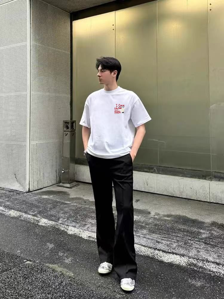 XDFM重磅宽松短袖T恤hiphop西海岸美式字母滑板设计纯棉半袖上衣