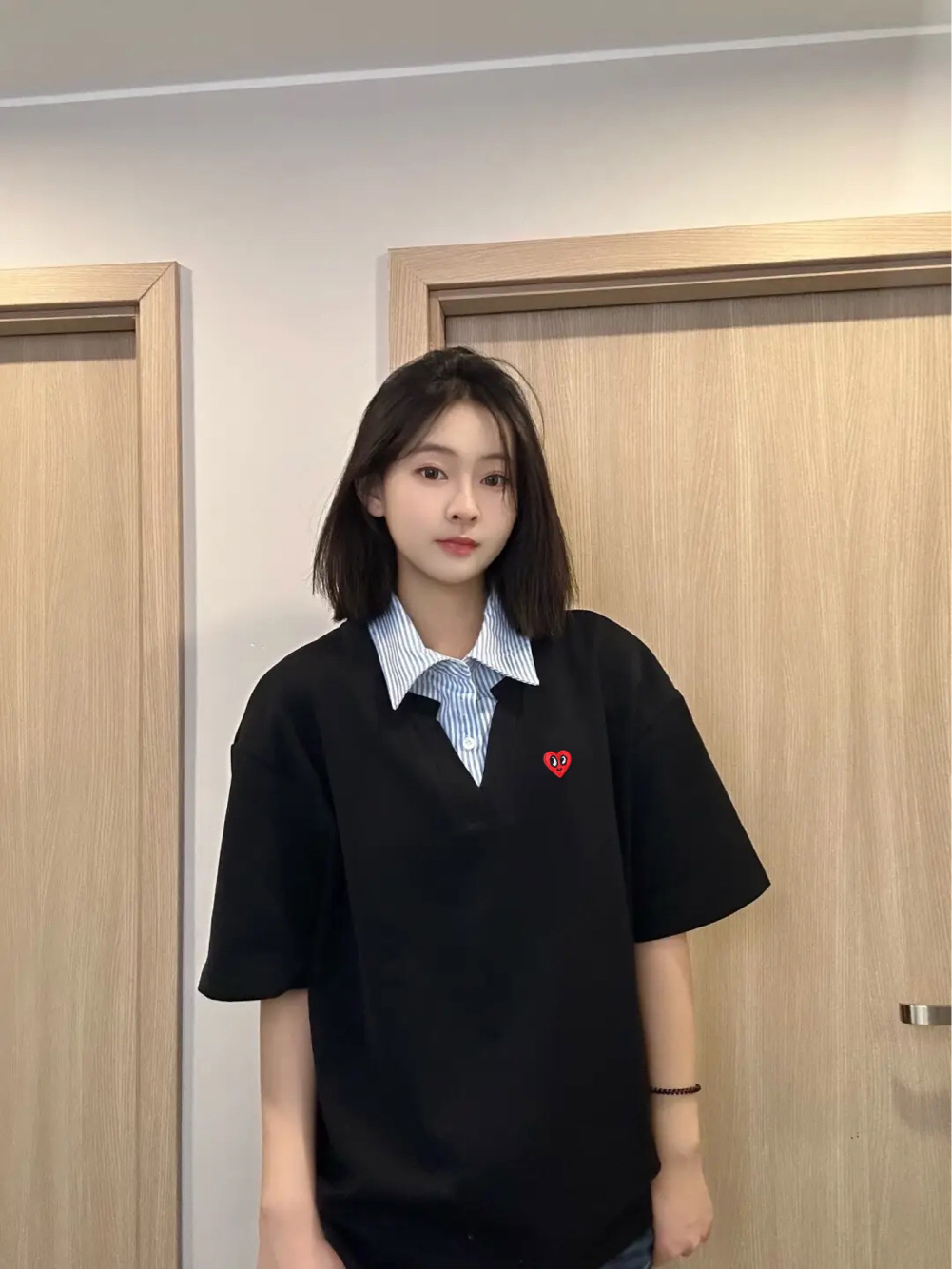 轻松拿捏学院风的假两件穿搭