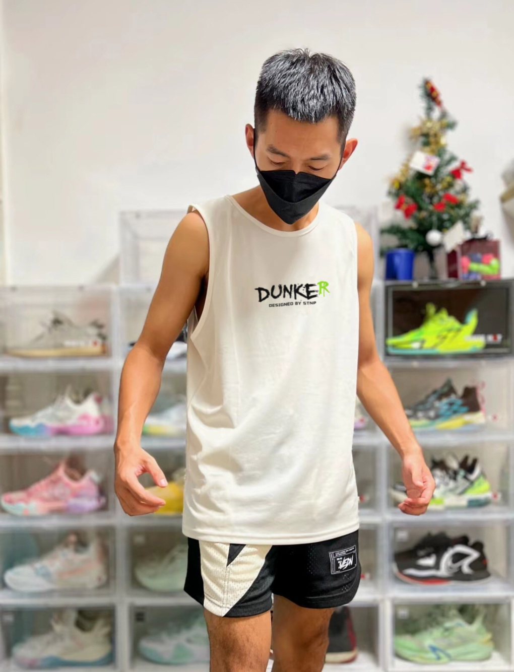 STNP运动篮球训练投篮服速干上衣夏美式灌篮着字母涂鸦透气背心