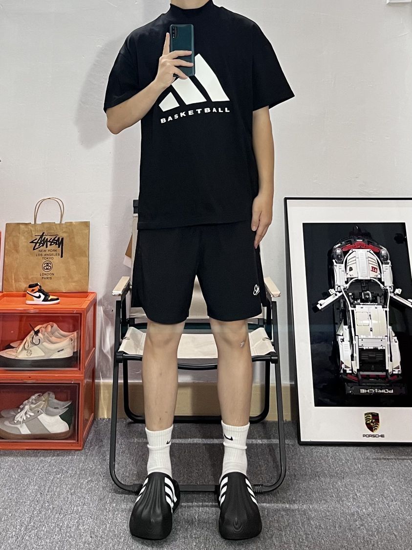 170男生穿搭｜一身黑运动风