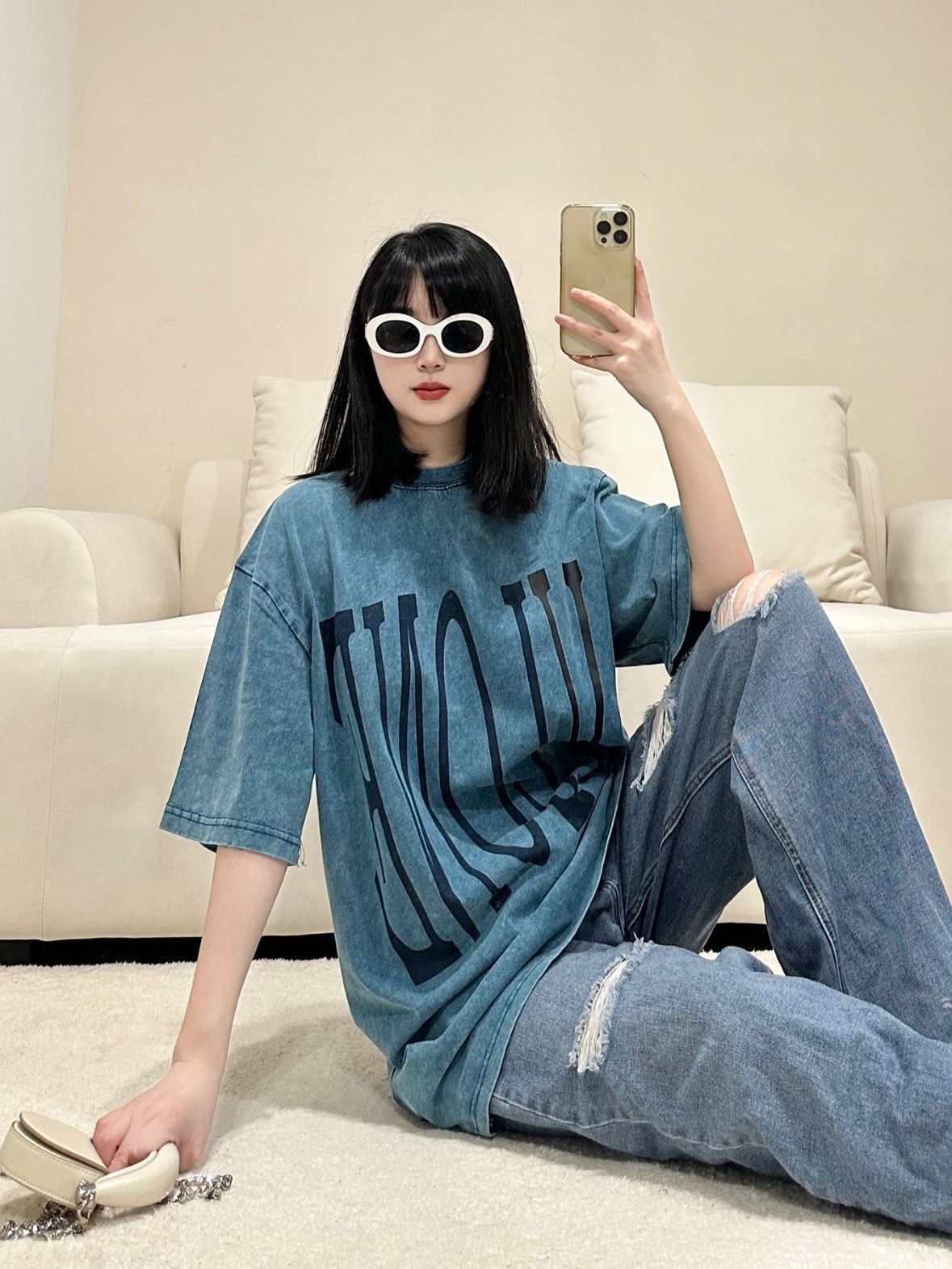 ootd*早春T恤ins博主松弛感慵懒穿搭