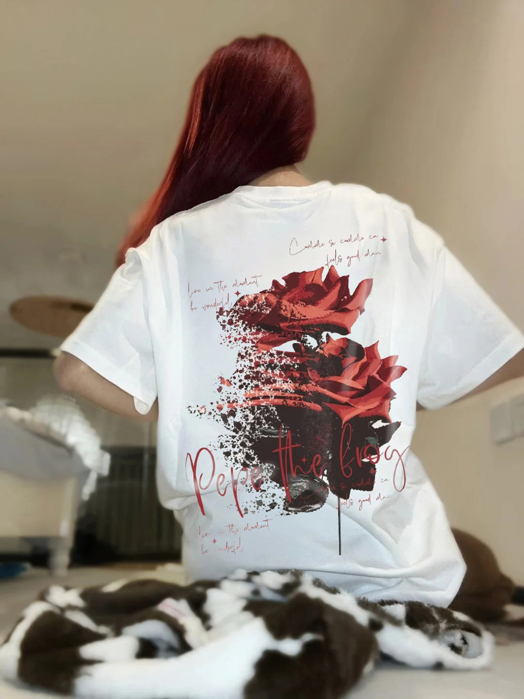 🌹 浪漫氛围！悲伤蛙玫瑰T恤美到心巴💘