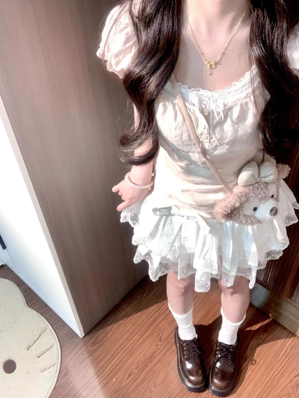 🩰bm浅粉色泡泡袖穿穿