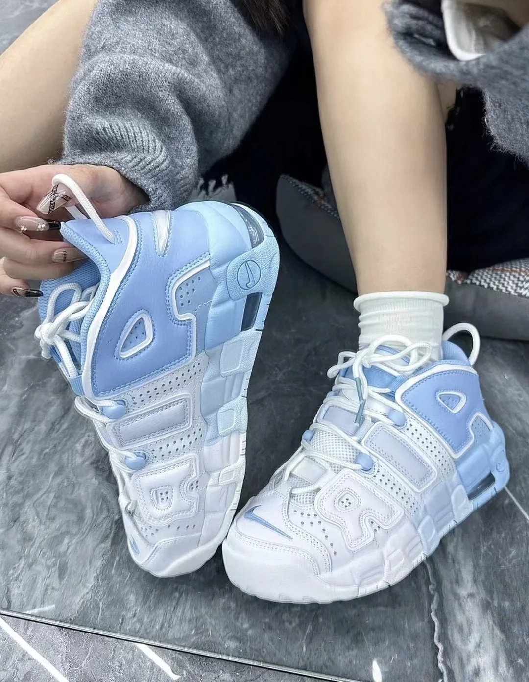 Nike Air More Uptempo 皮蓬大Air 缓震 复古 防水 运动休闲鞋