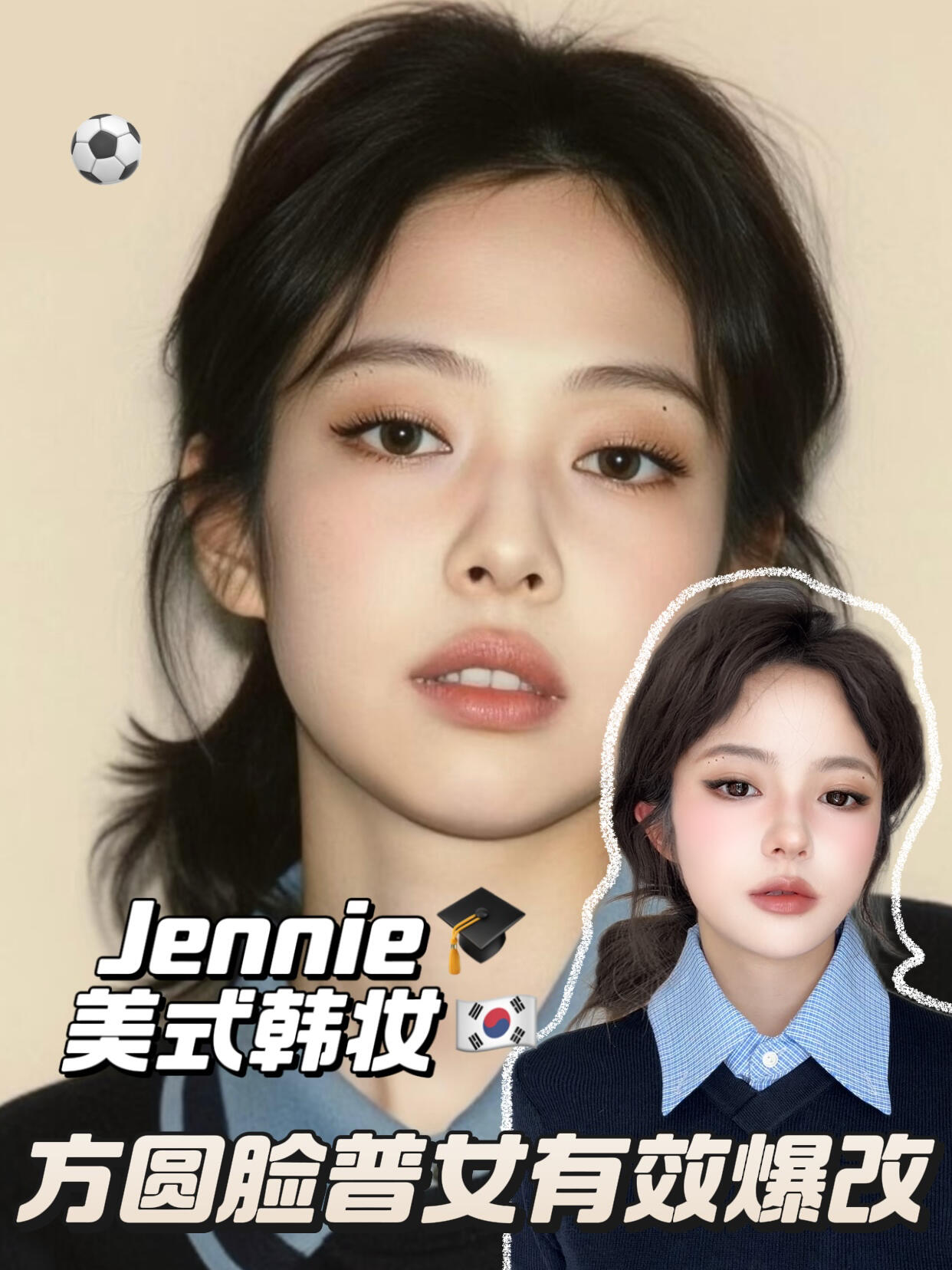 好牛🐮！jennie真的就是方圆脸普女变美模版…