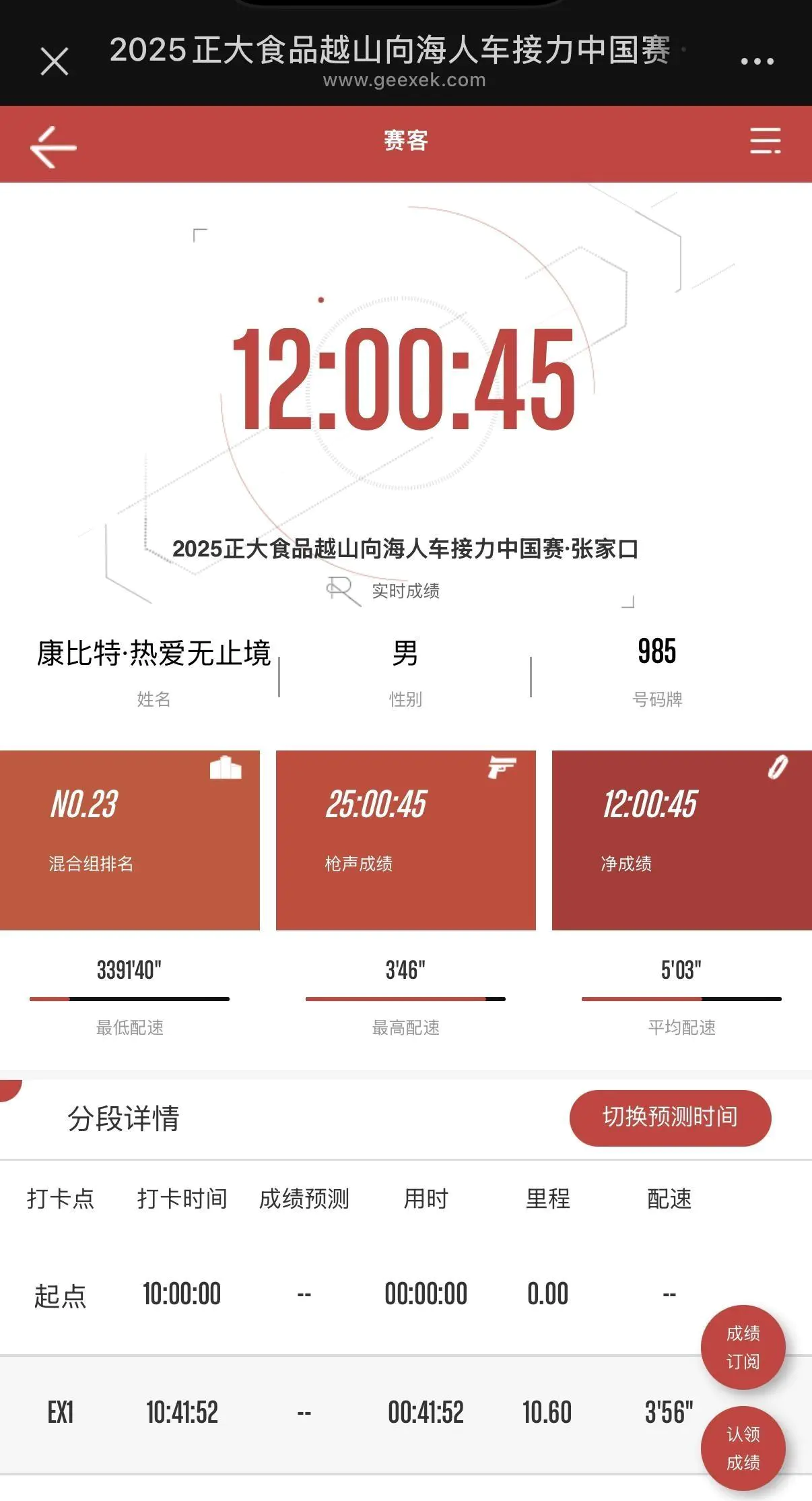 越山向海接力赛险些被熔断,有遗憾,但不多~