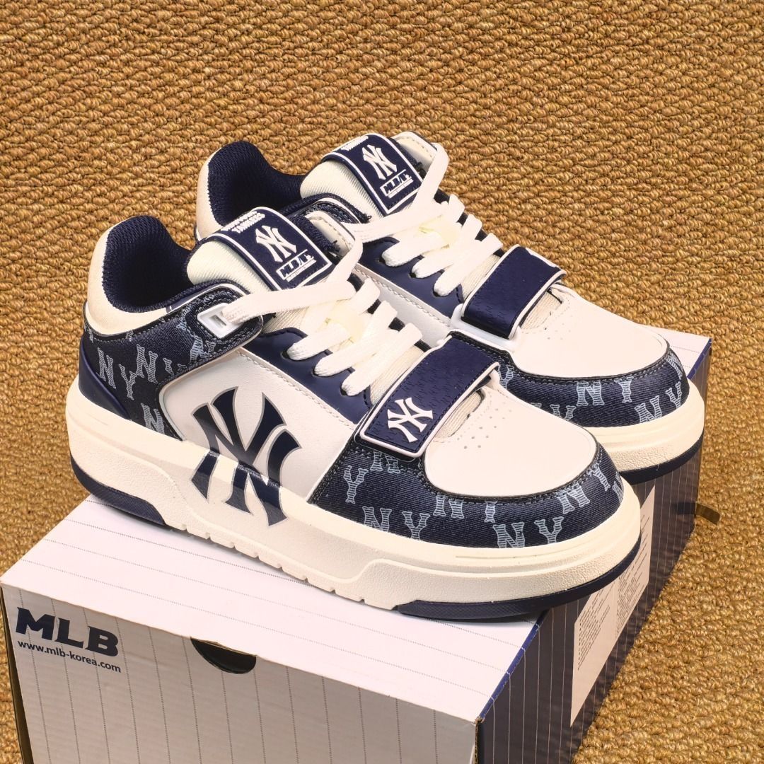 🔥裸眼3D炸街神器!MLB Chunky Liner 海军蓝测评:复古老花+防滑中帮,上脚秒变潮人