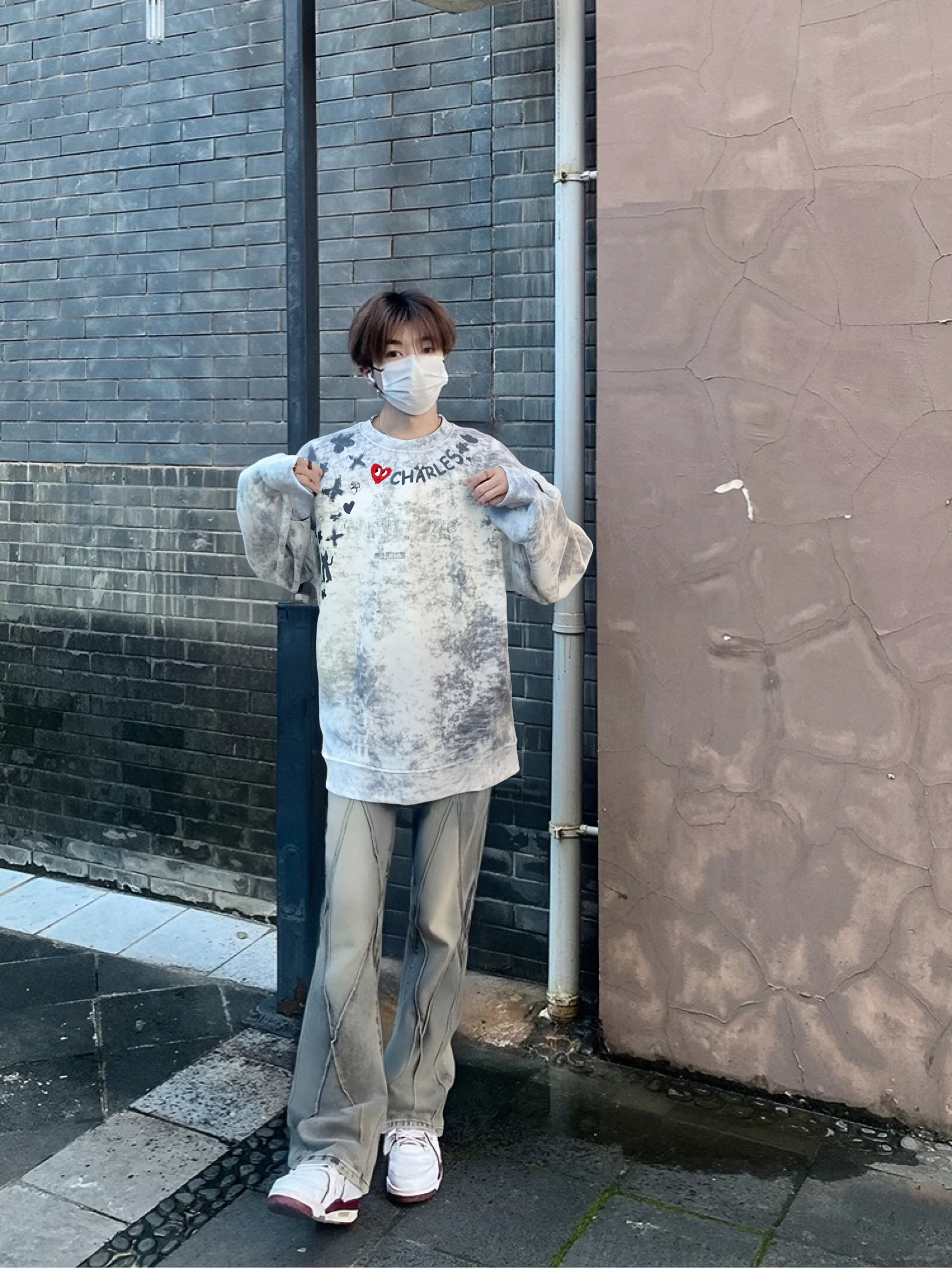 🍂秋日叠穿王者！查尔斯桃心扎染卫衣百搭到尖叫