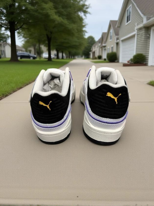 PUMA Slipstream Bball 防滑耐磨板鞋男女同款白紫超好看